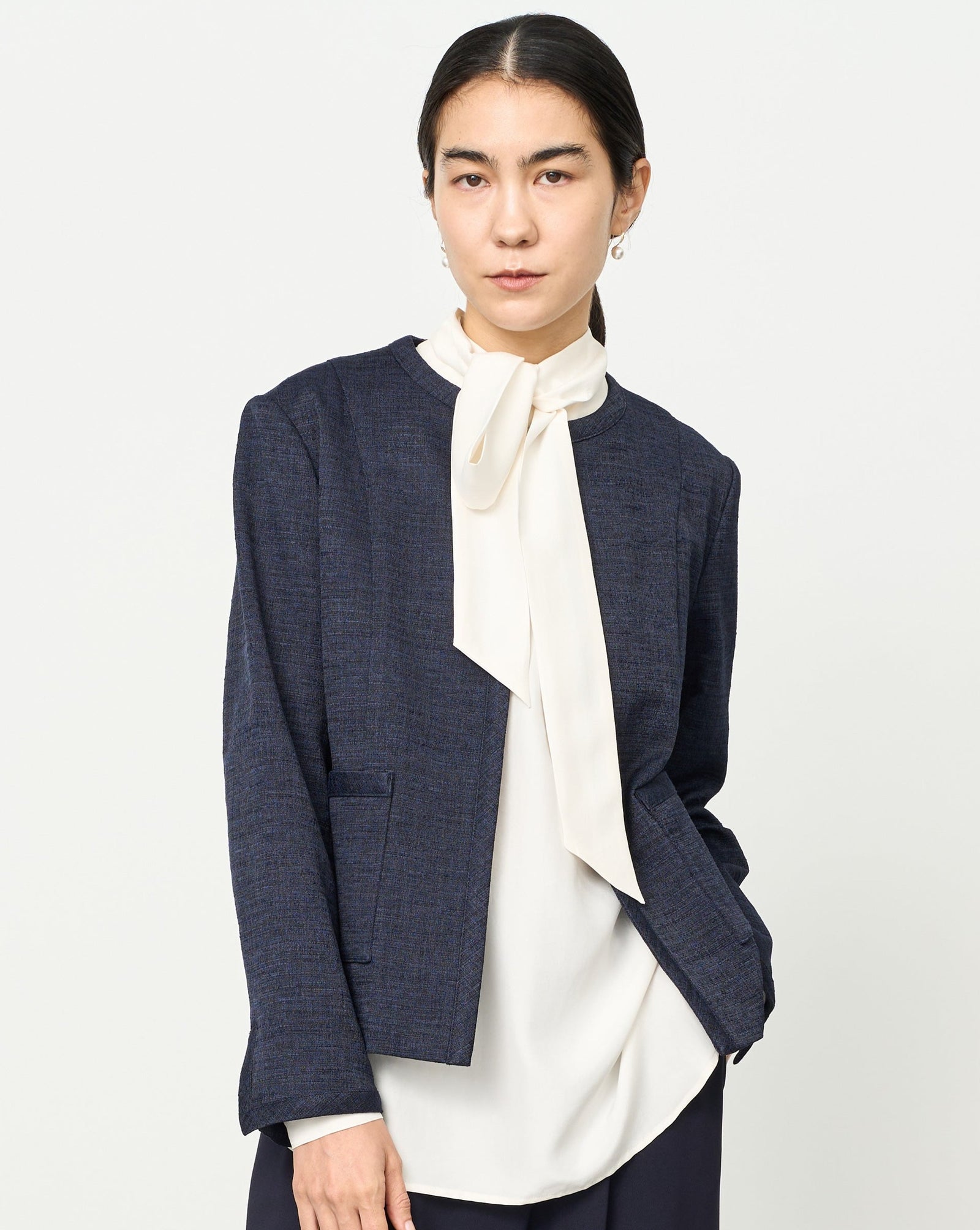 【美品】 SOEJU / ソージュ | ストレッチファインロングノーカラージャケット | S | ブラック | レディース | フリマアプリ ラクマ