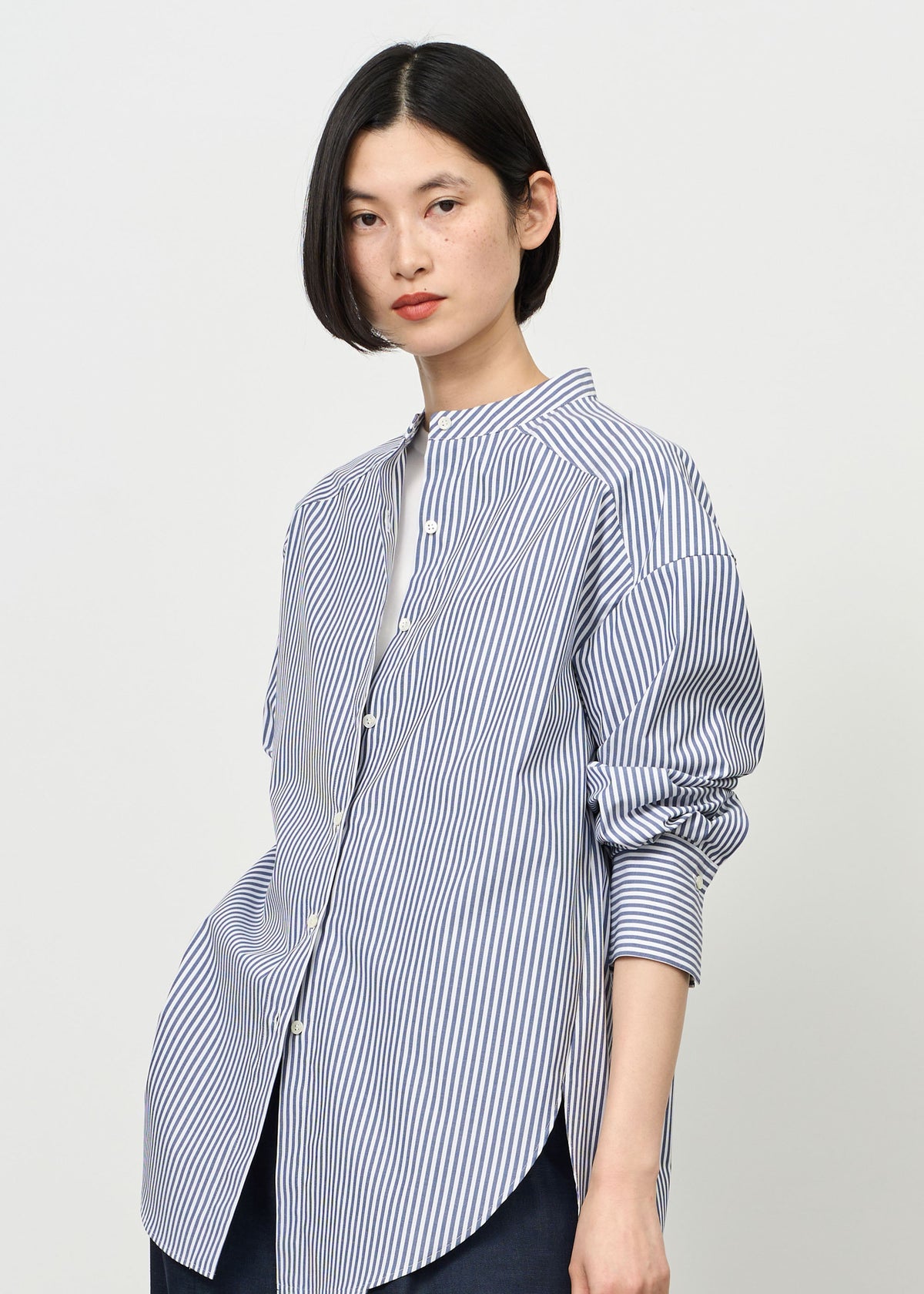 バンドカラーロングシャツ - SOÉJU online store｜上質な大人の女性の 