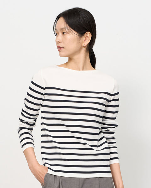 ロングスリーブボーダーニットソー - SOÉJU online store｜上質