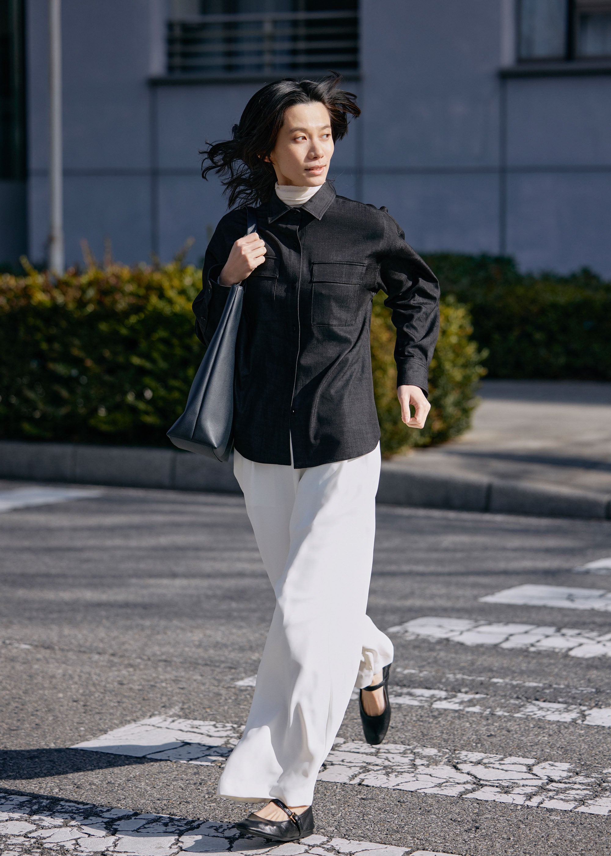 ヴィーガンレザレットマチ付きトートバッグ