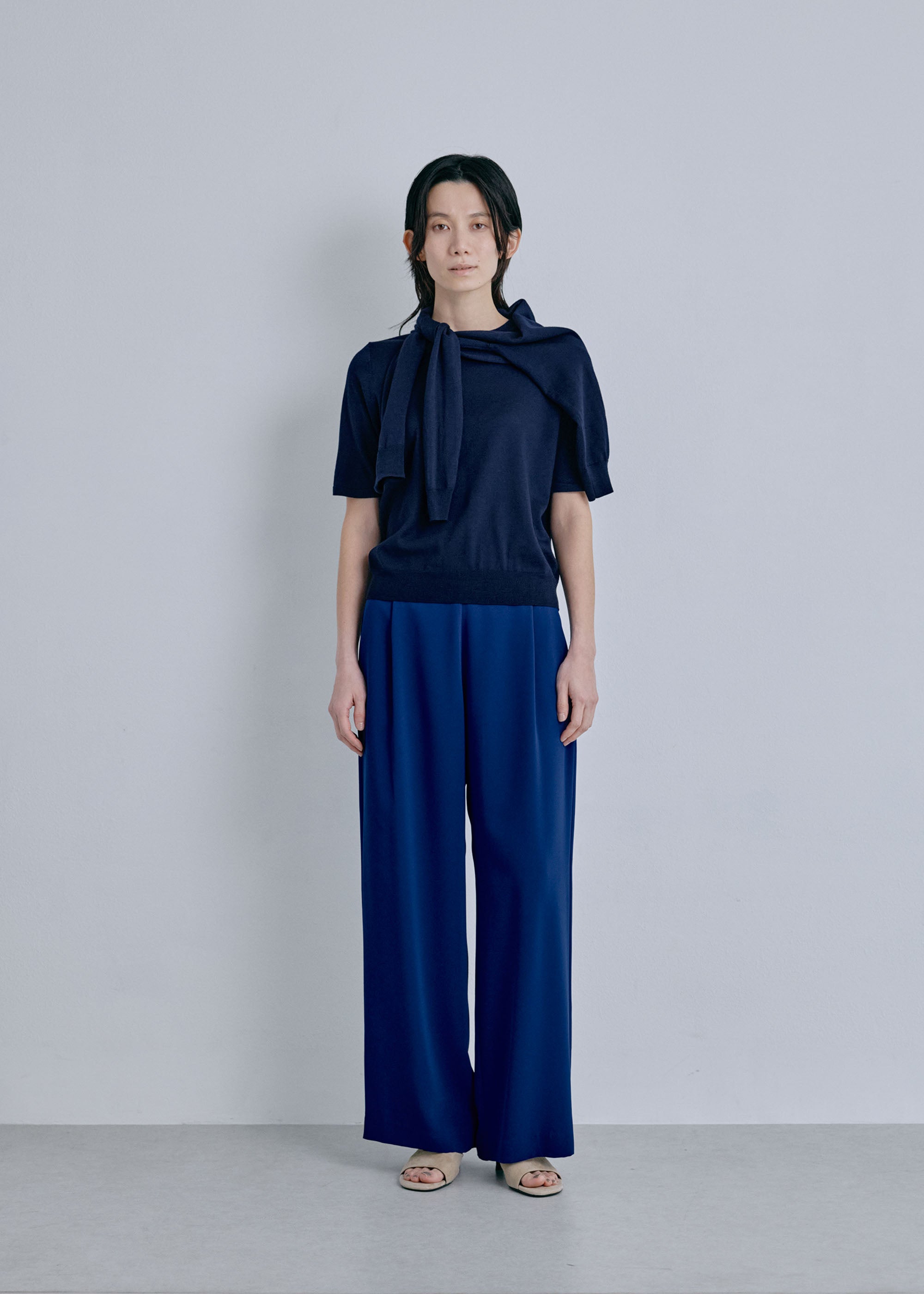 ウールハイゲージハーフスリーブプルオーバー