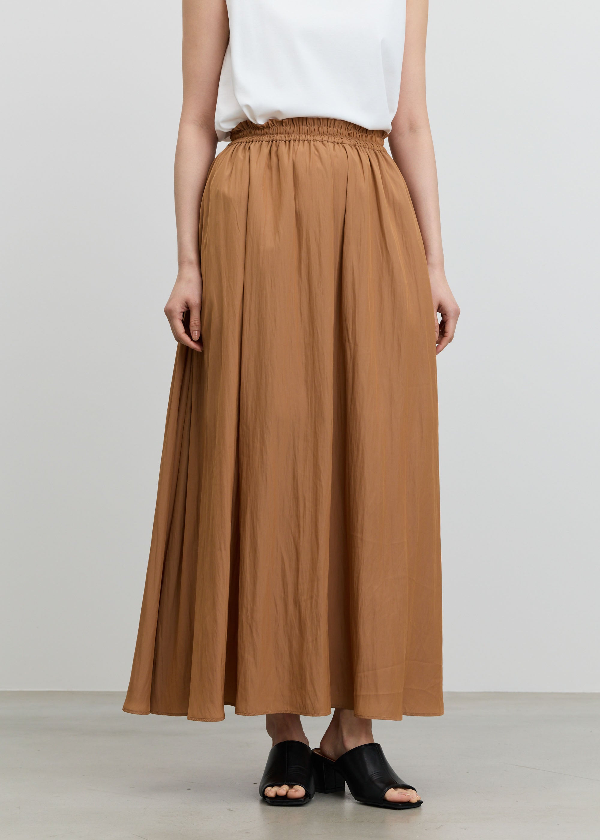 デシンギャザーロングスカート