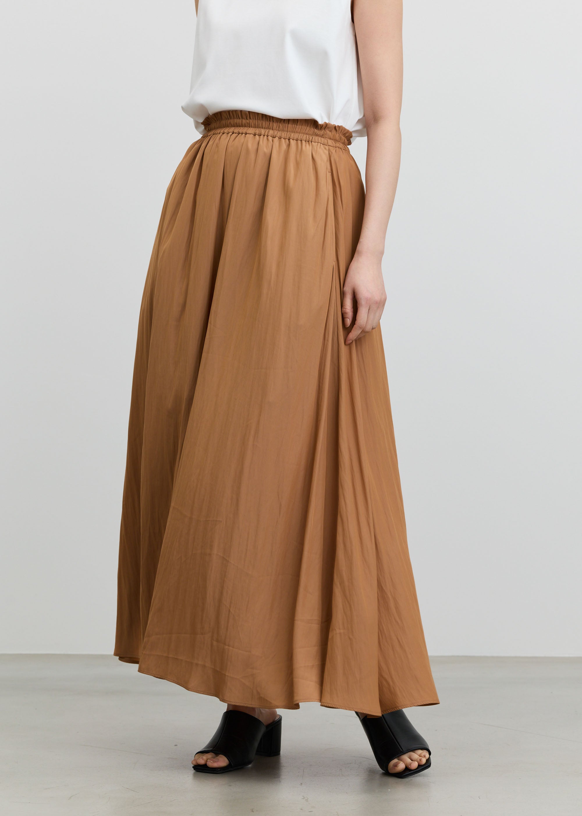 デシンギャザーロングスカート