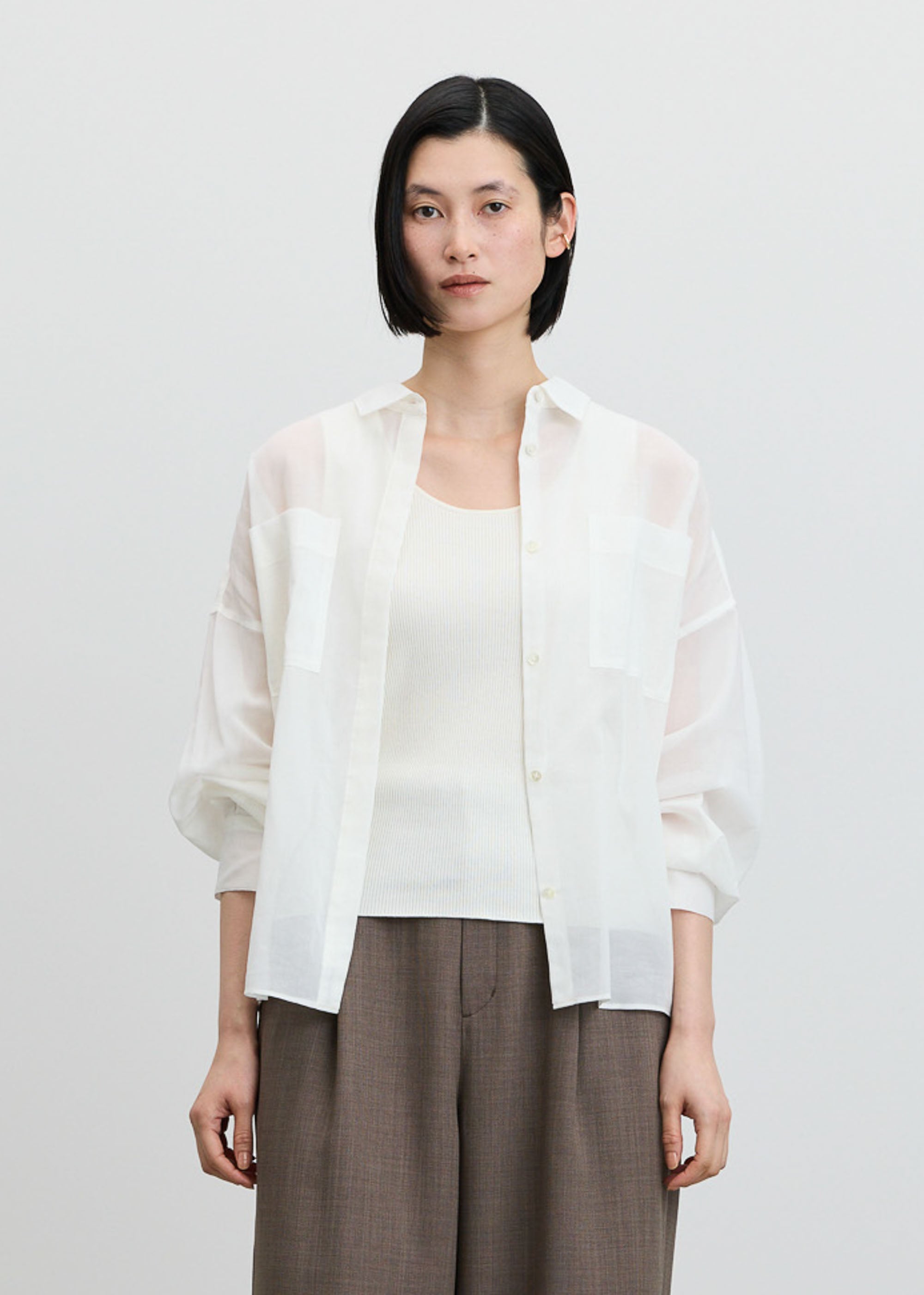 オーガニックコットンシアーシャツ