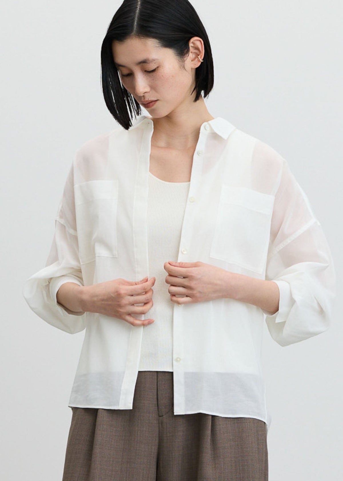 オーガニックコットンシアーシャツ - SOÉJU online store｜上質な大人