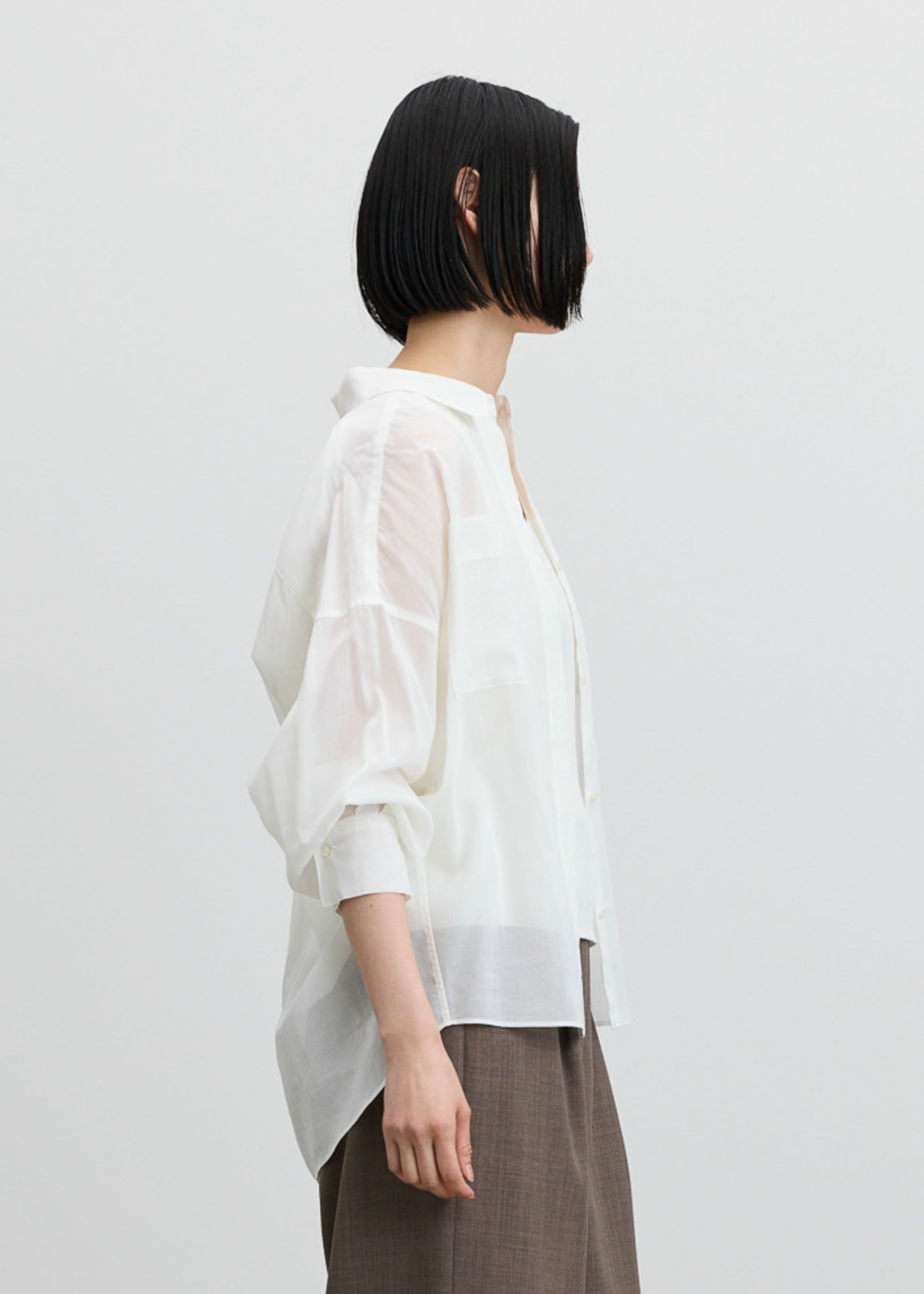 オーガニックコットンシアーシャツ