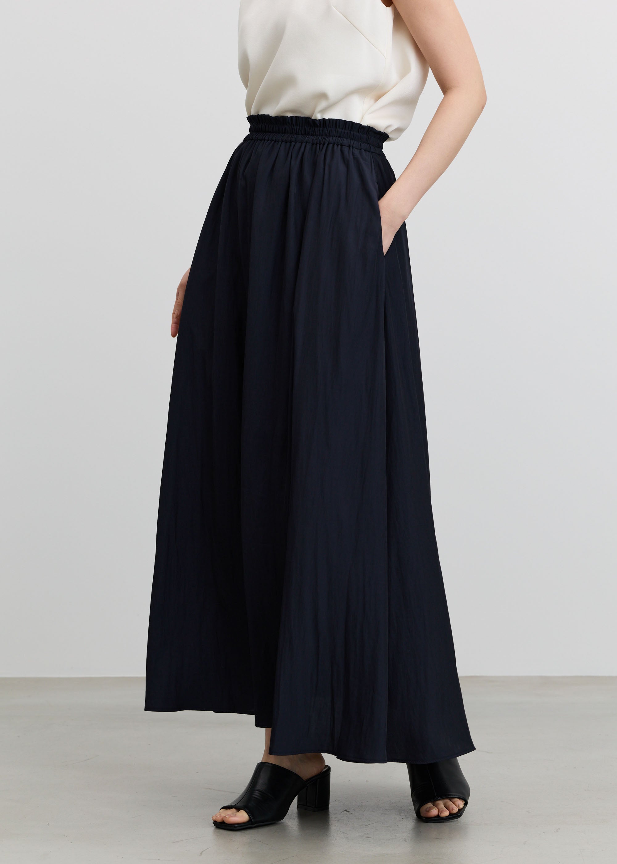 デシンギャザーロングスカート