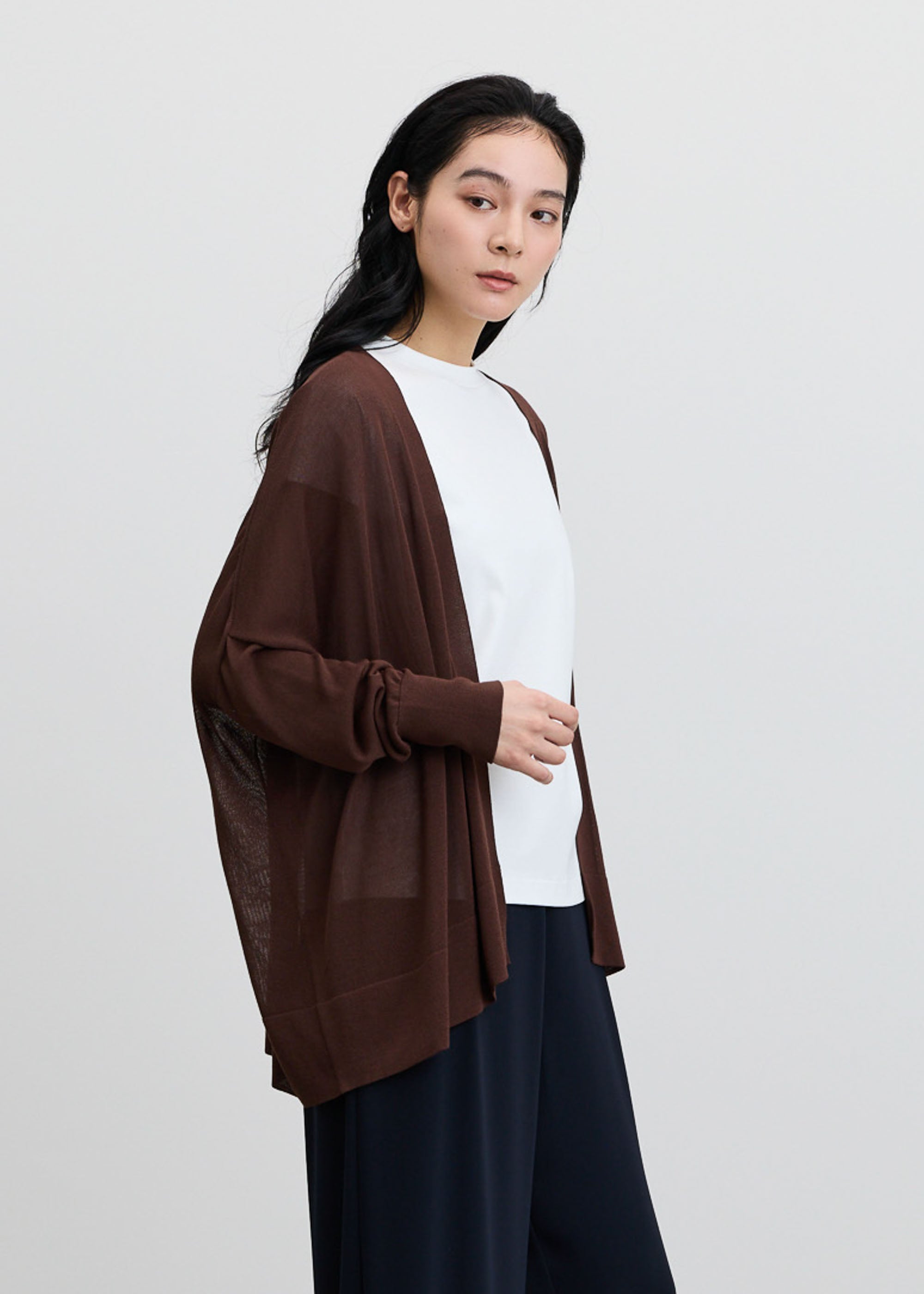 シアードレープカーディガン