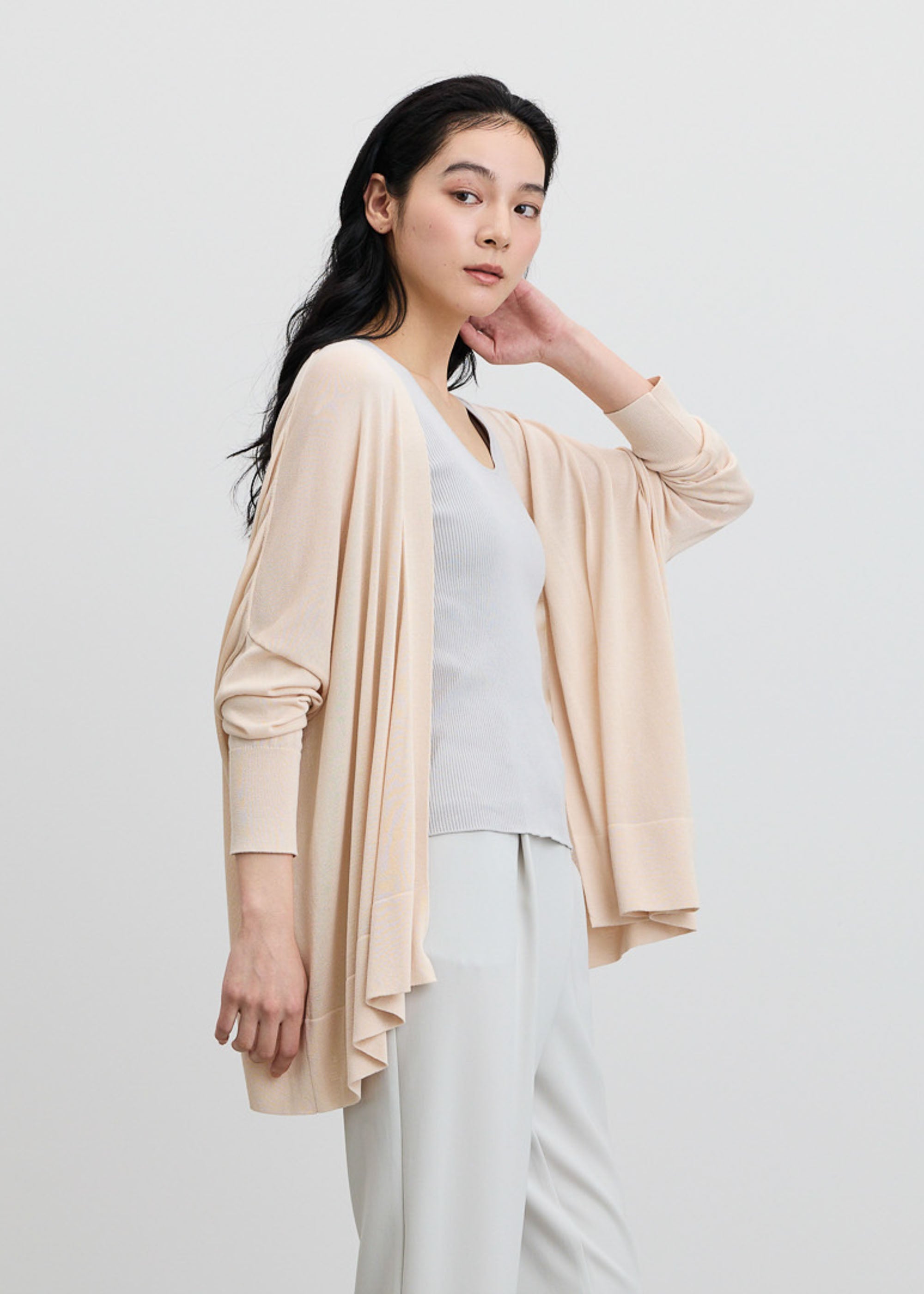 シアードレープカーディガン
