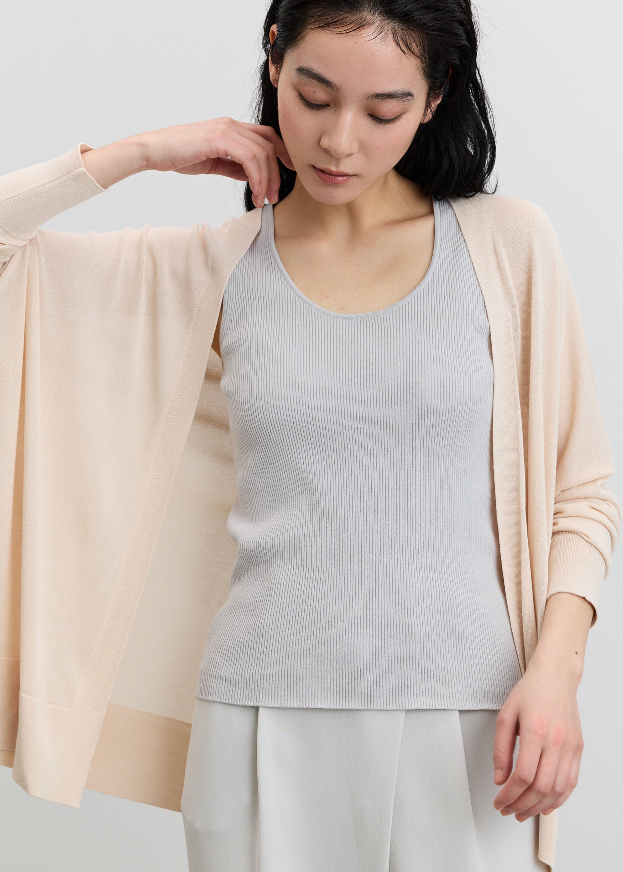 シアードレープカーディガン