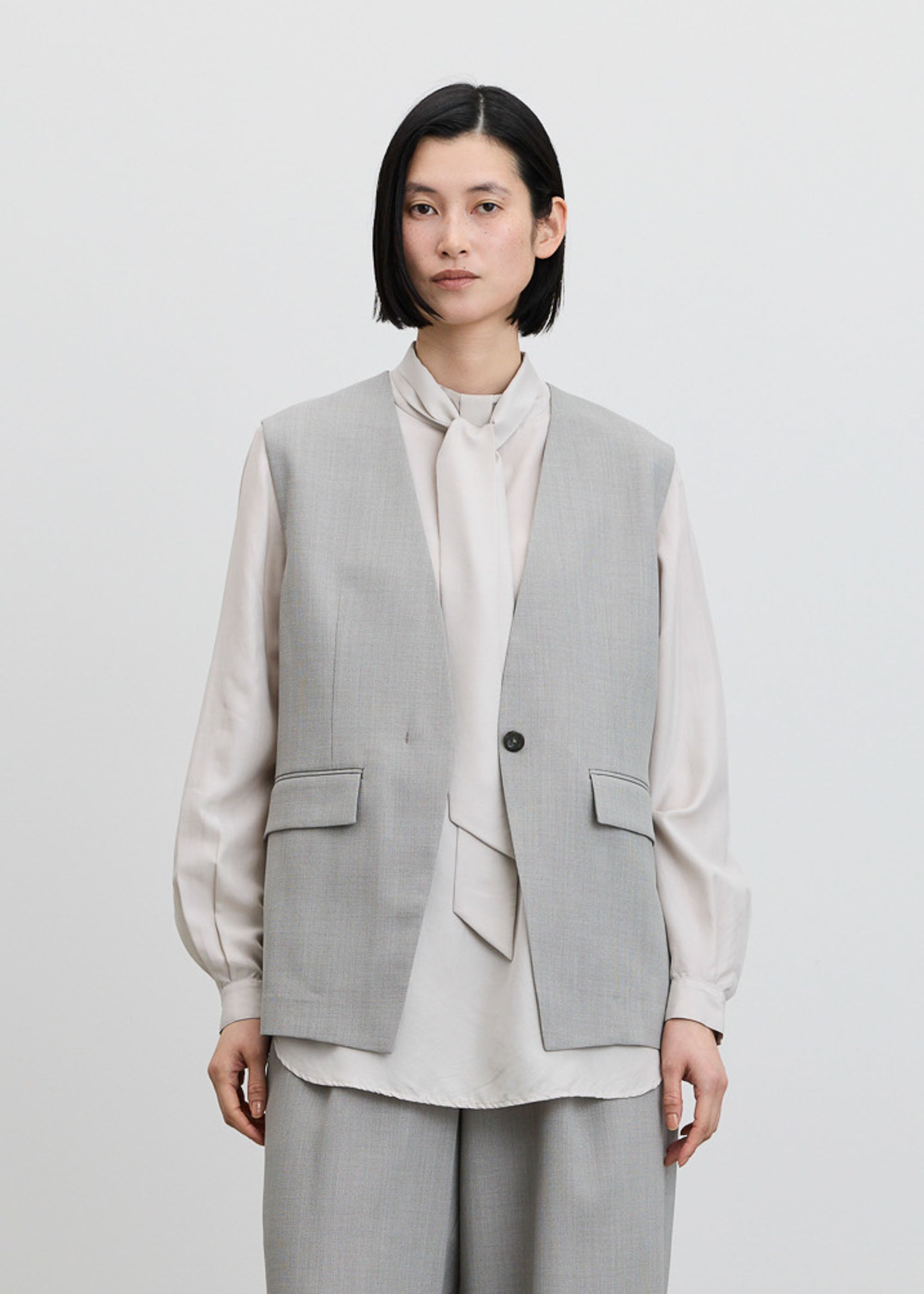 リネンライクノーカラージレ