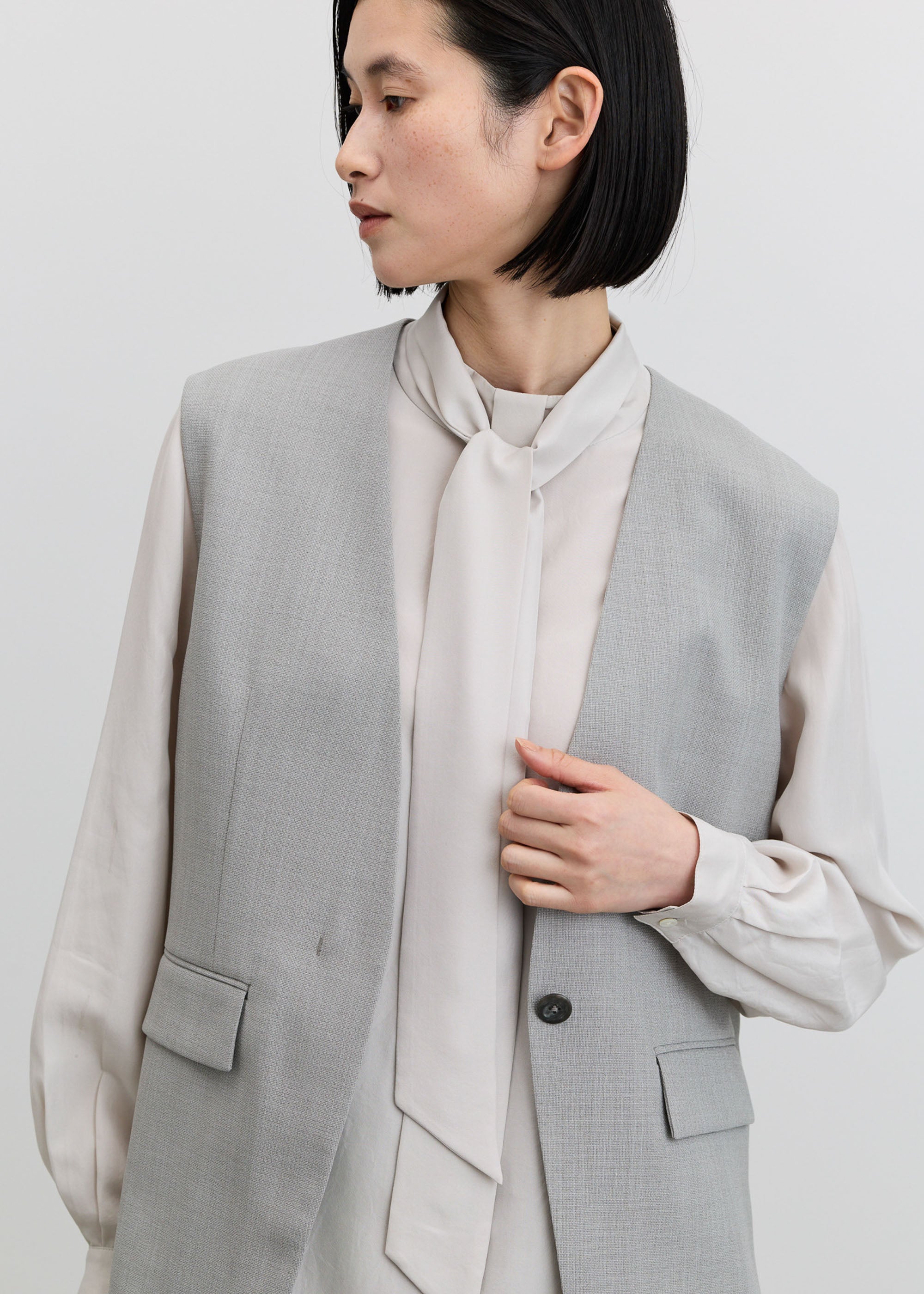 リネンライクノーカラージレ