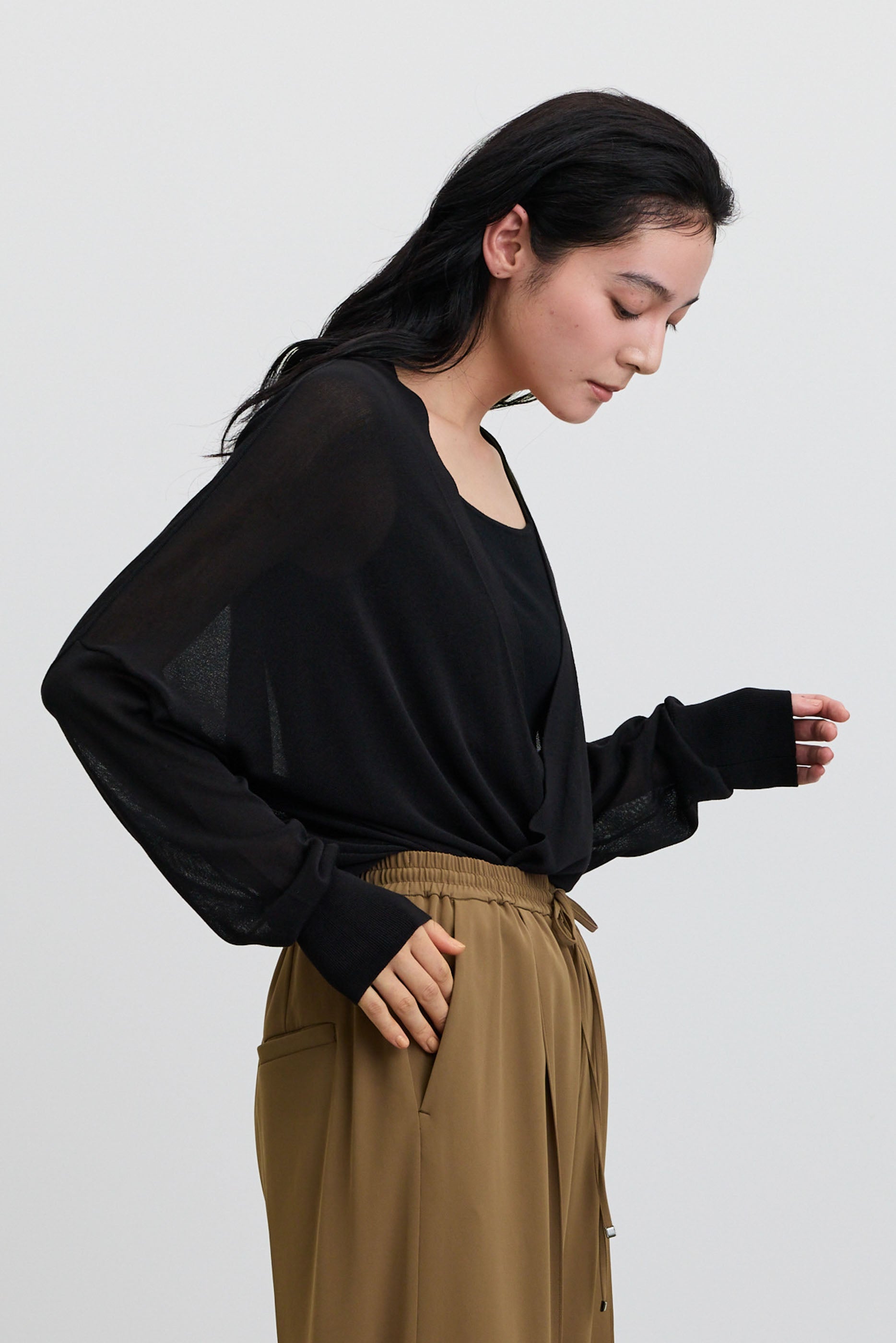 シアードレープカーディガン