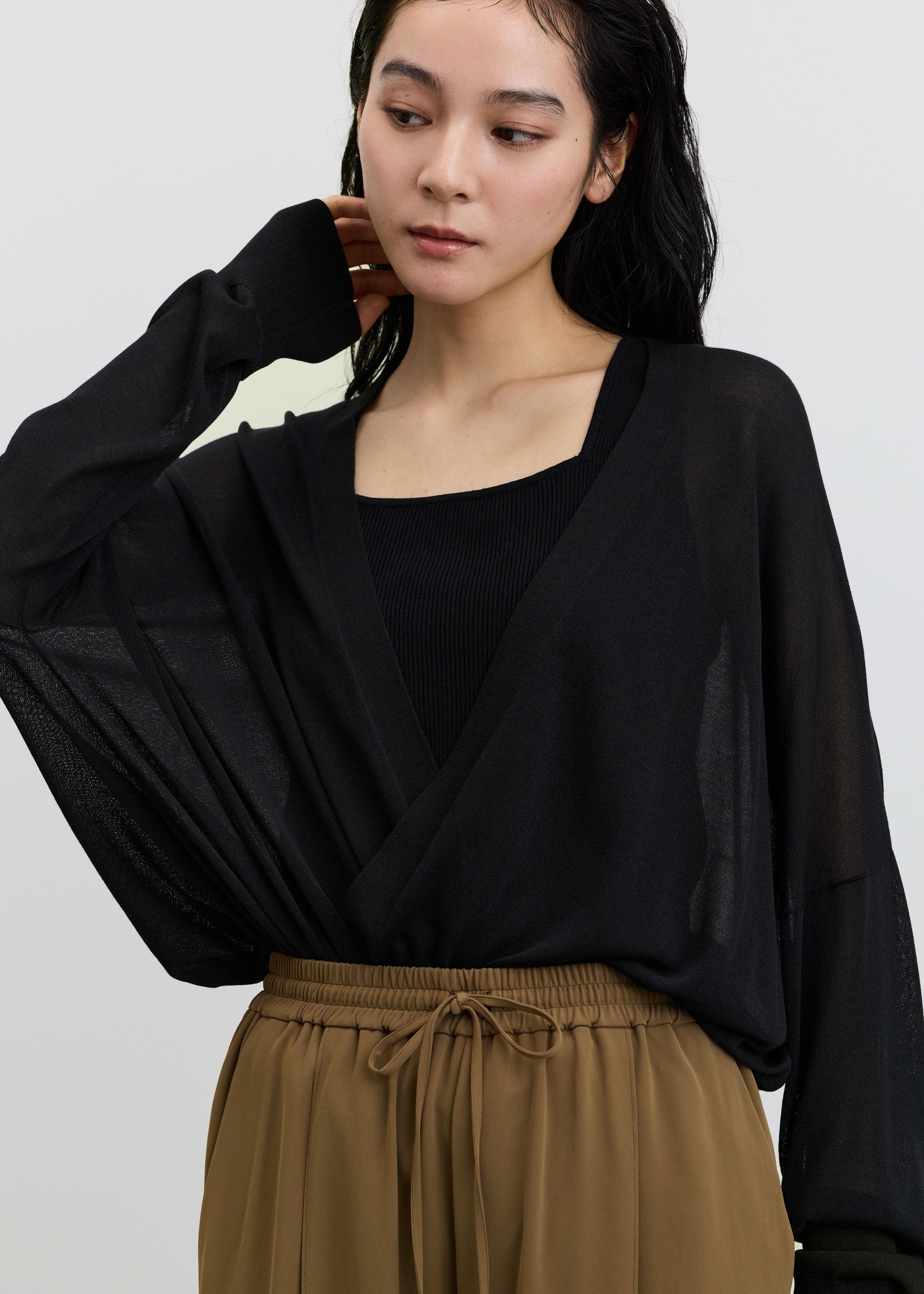 シアードレープカーディガン