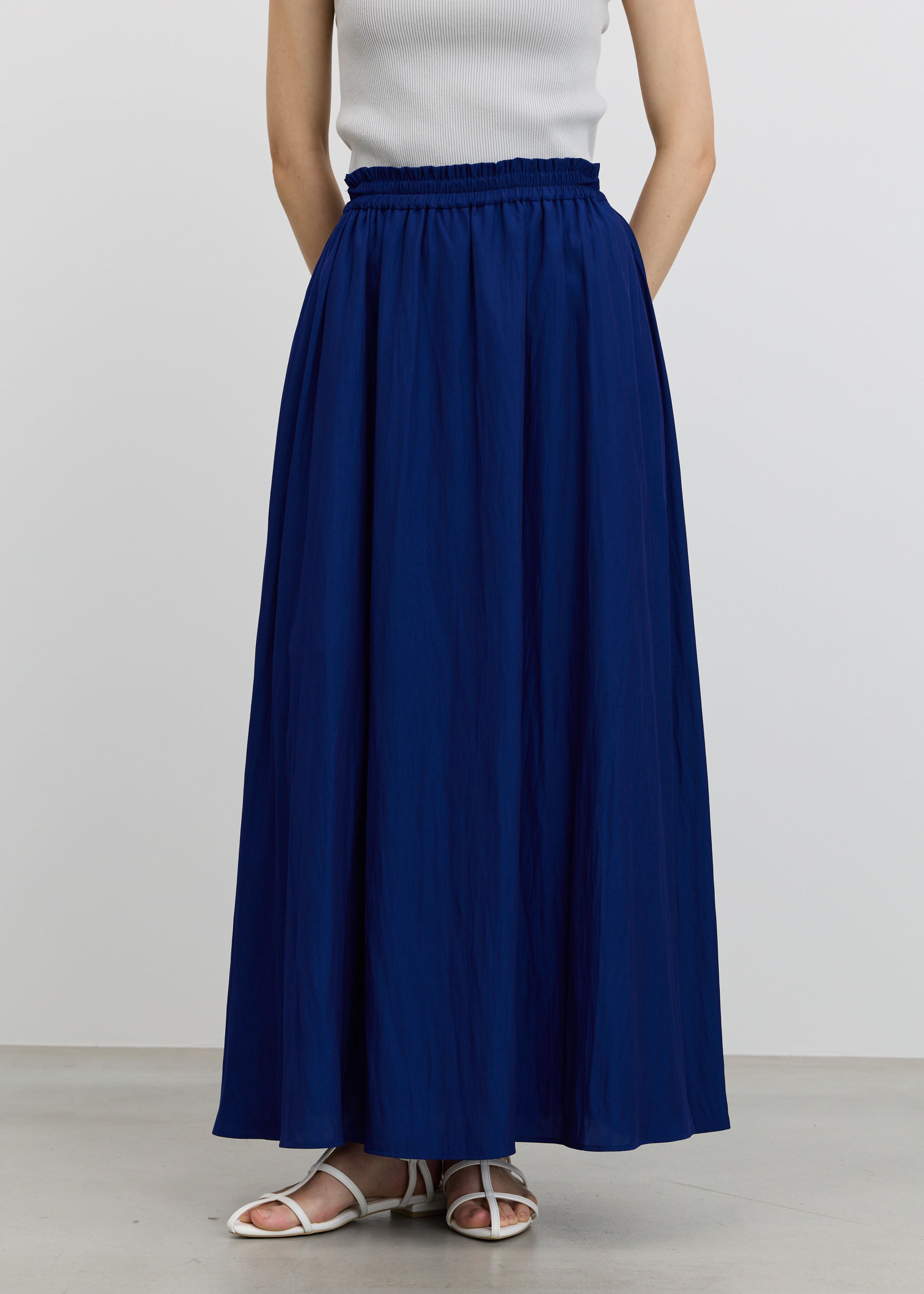 デシンギャザーロングスカート