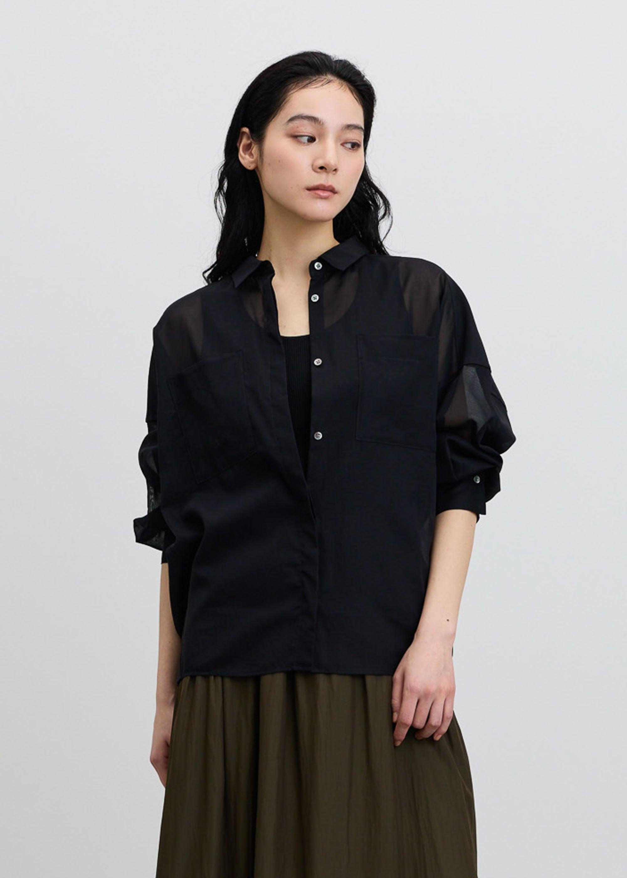 オーガニックコットンシアーシャツ - SOÉJU online store|上質な大人 オーガニックコットンシアーシャツ - SOÉJU online store|上質な大人