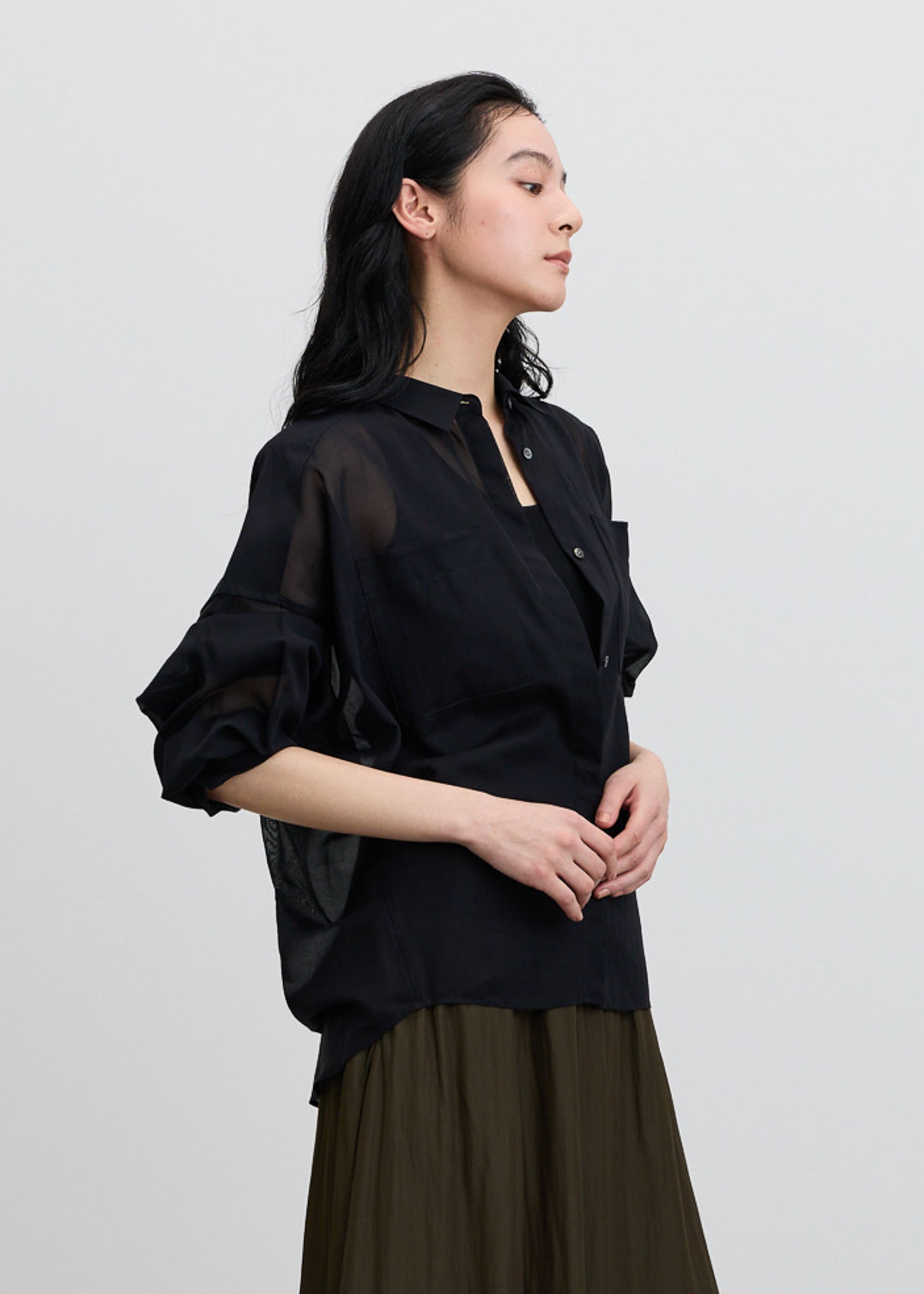 オーガニックコットンシアーシャツ