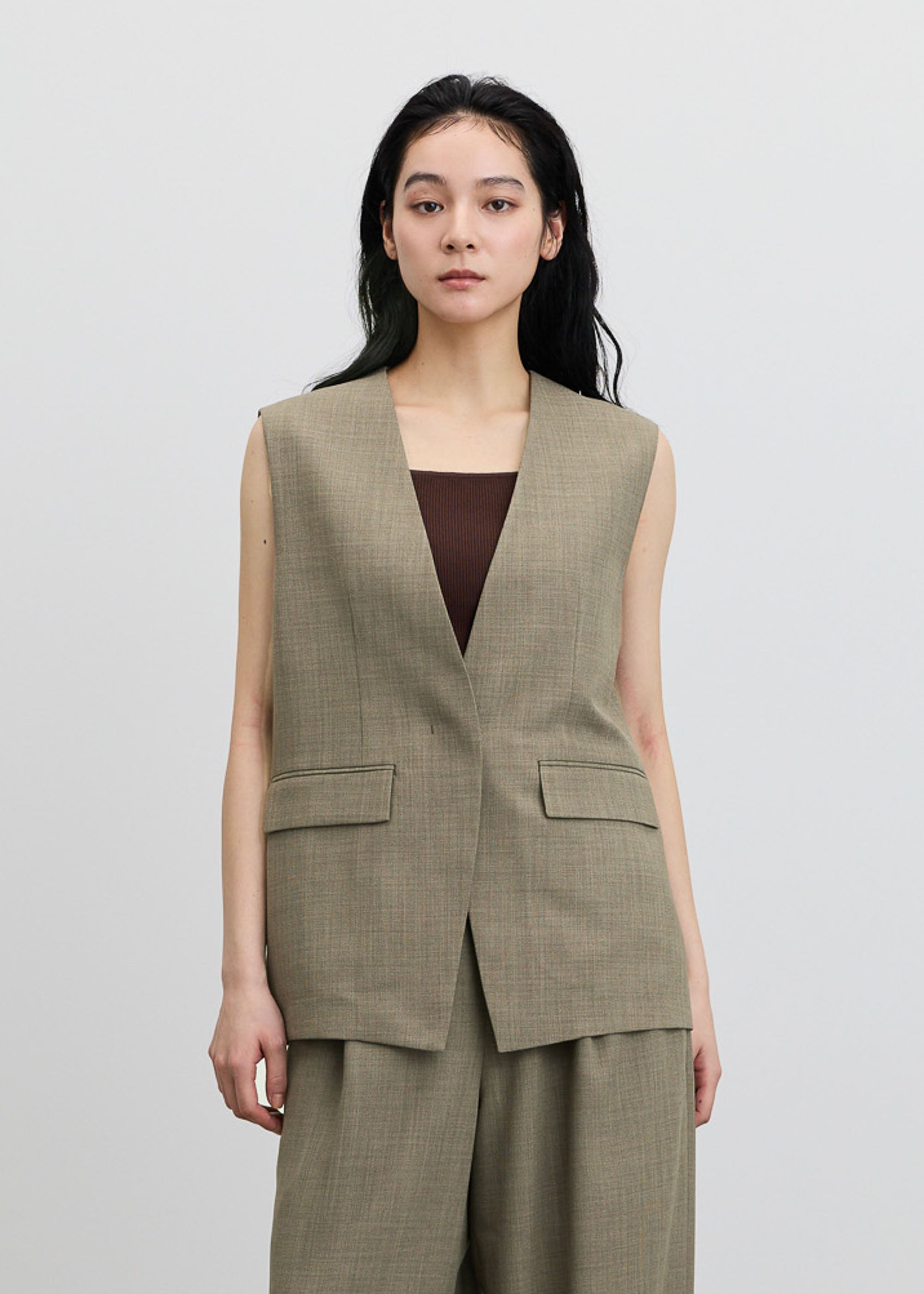 リネンライクノーカラージレ - SOÉJU online store｜上質な大人の女性