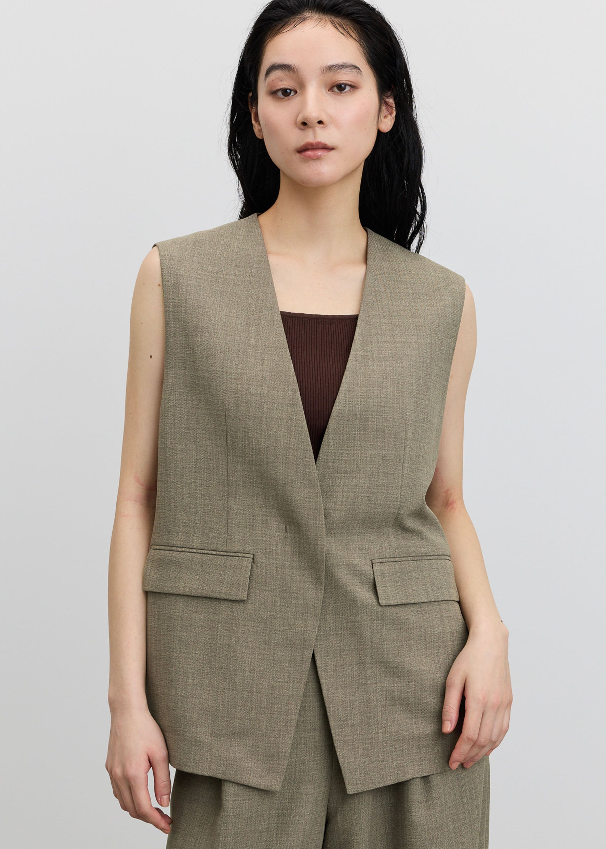 リネンライクノーカラージレ