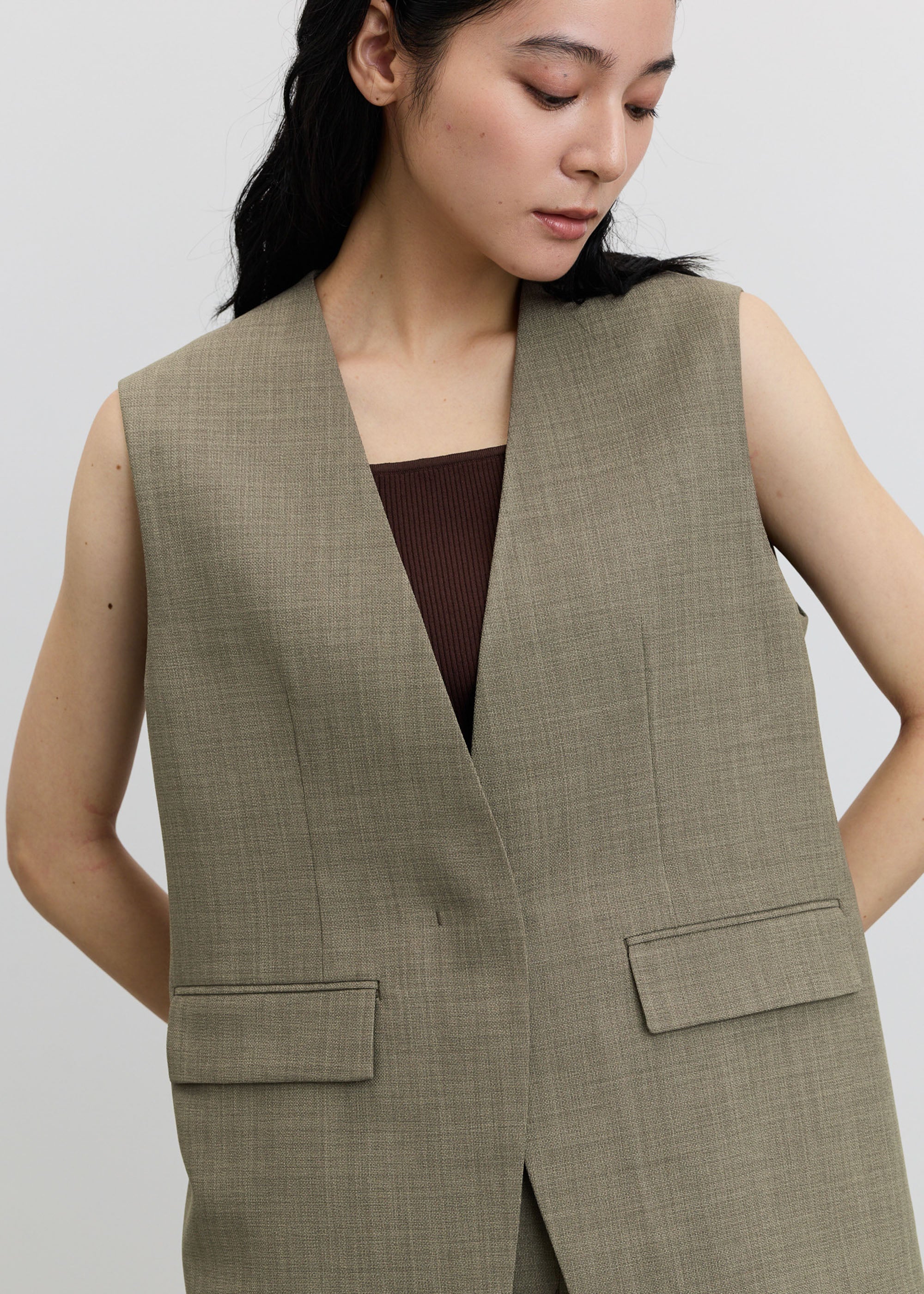 リネンライクノーカラージレ