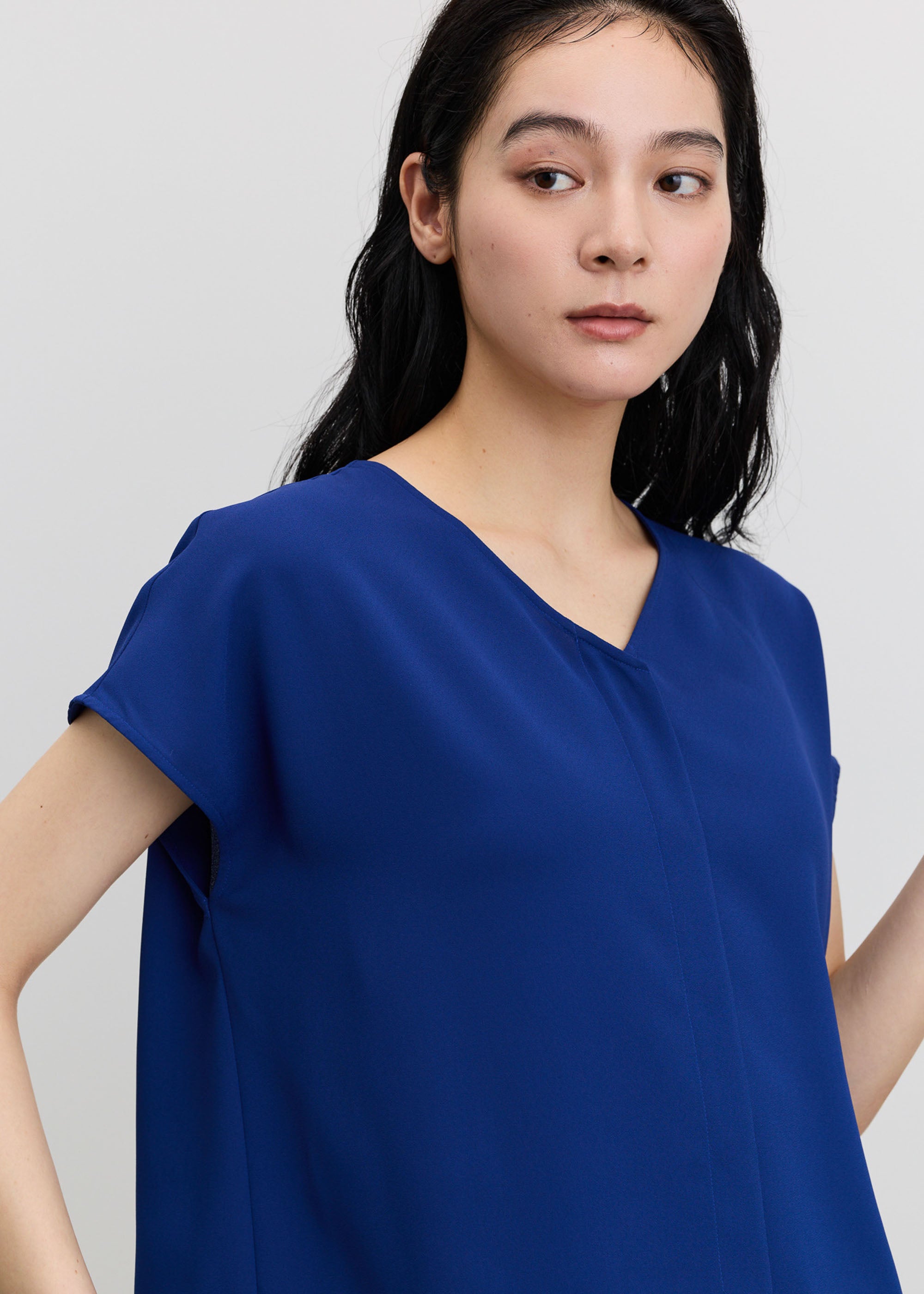 エアリージョーゼットショートスリーブブラウス