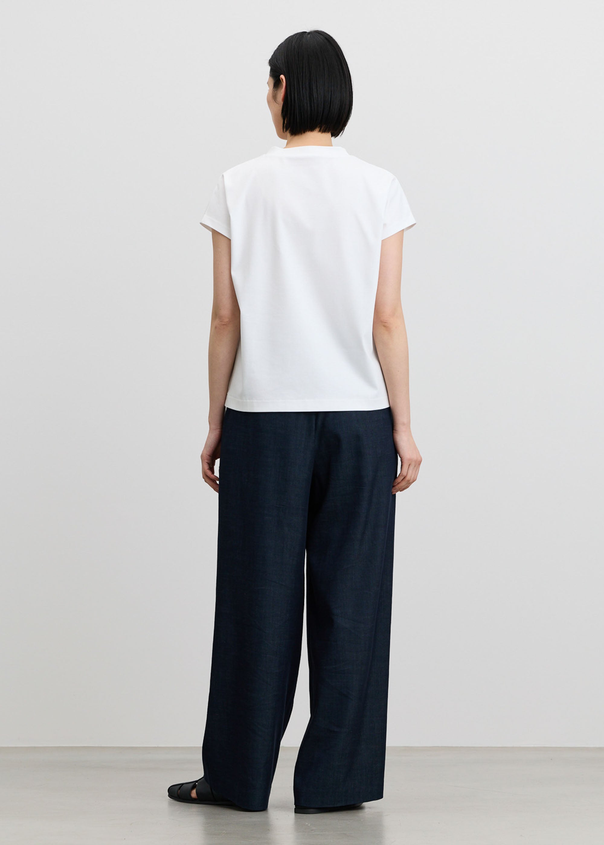 デニムライクタックワイドパンツ