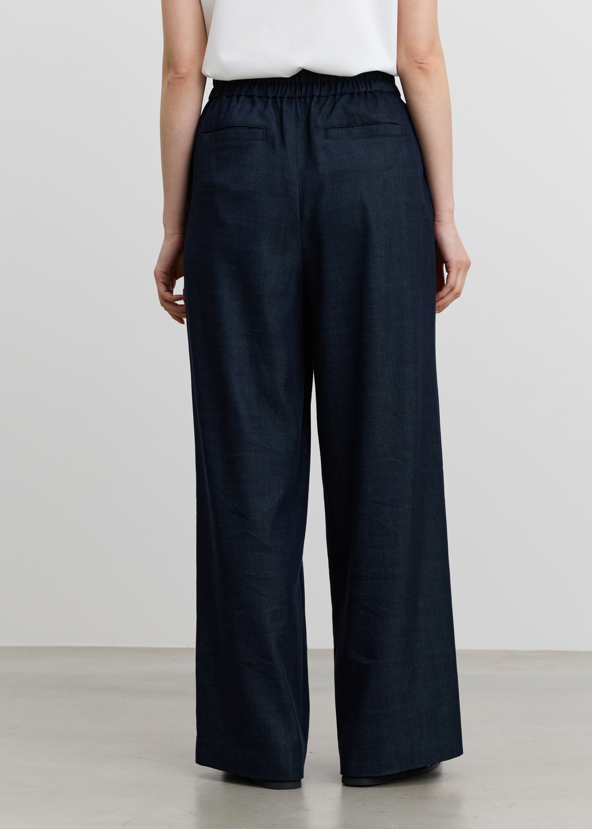 デニムライクタックワイドパンツ