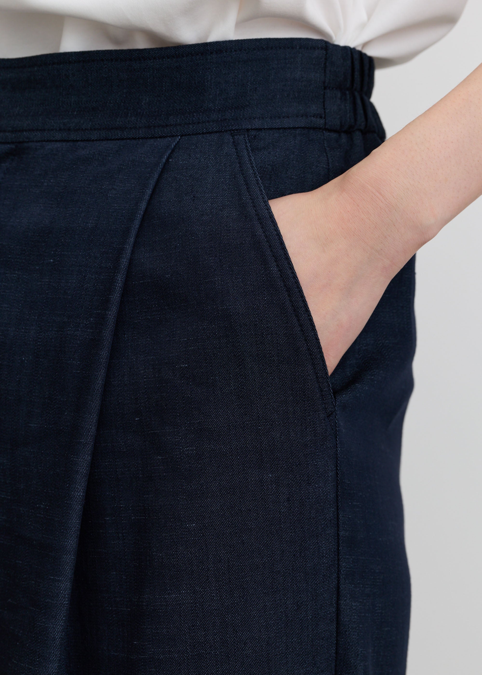 デニムライクタックワイドパンツ