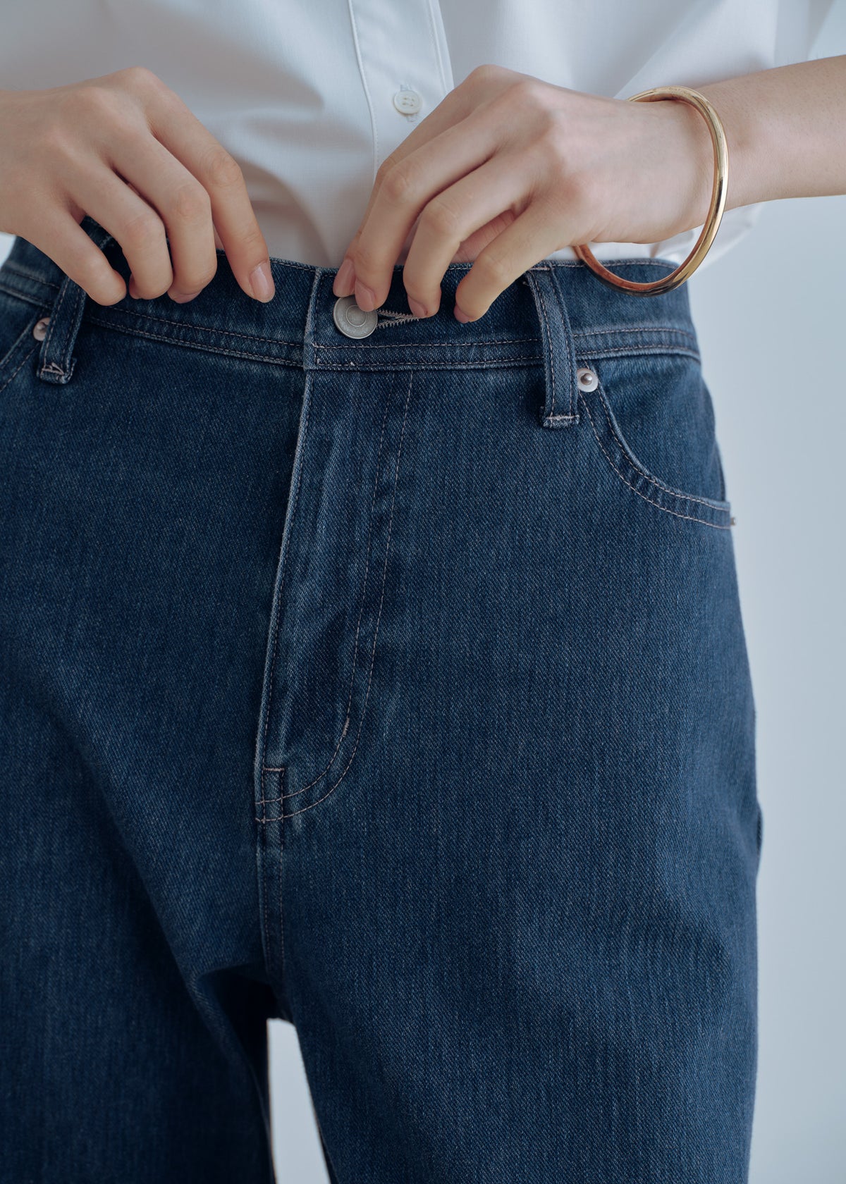 ニットデニムストレートパンツ