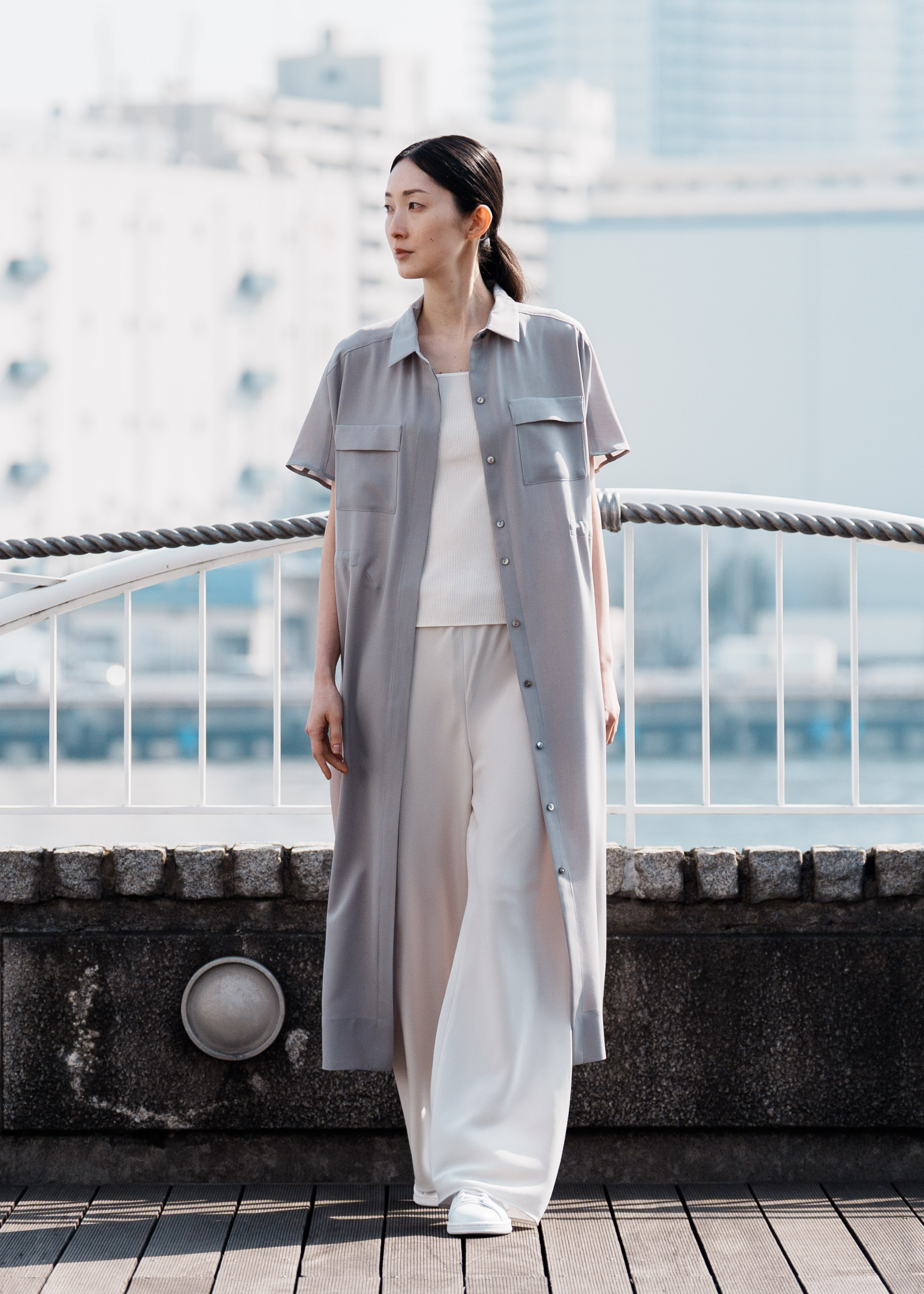 ロングシャツワンピース