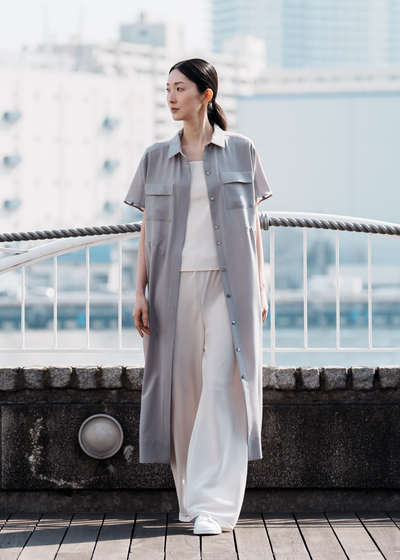 ロングシャツワンピース