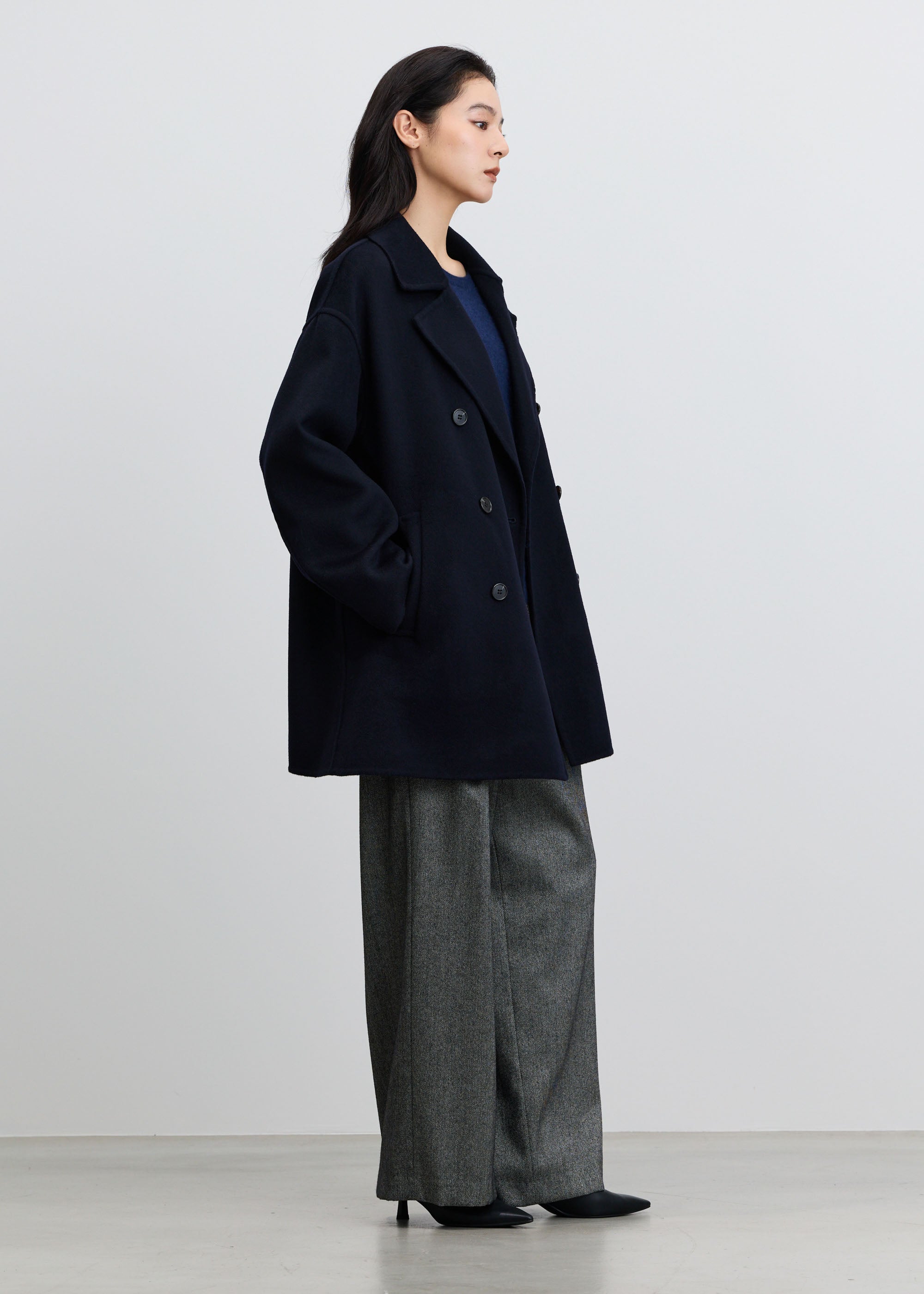 ウールカシミヤPコート