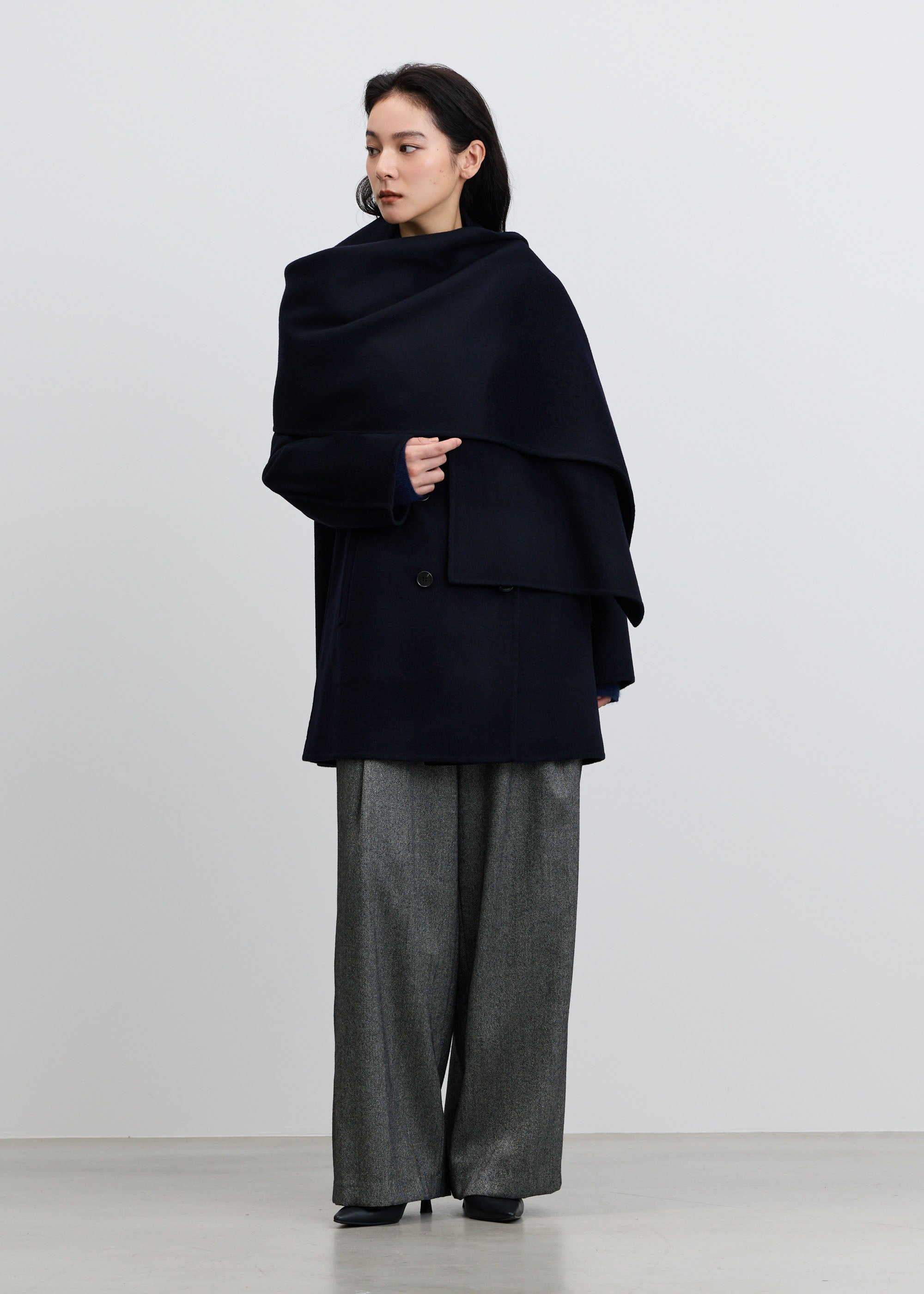 ウールカシミヤPコート