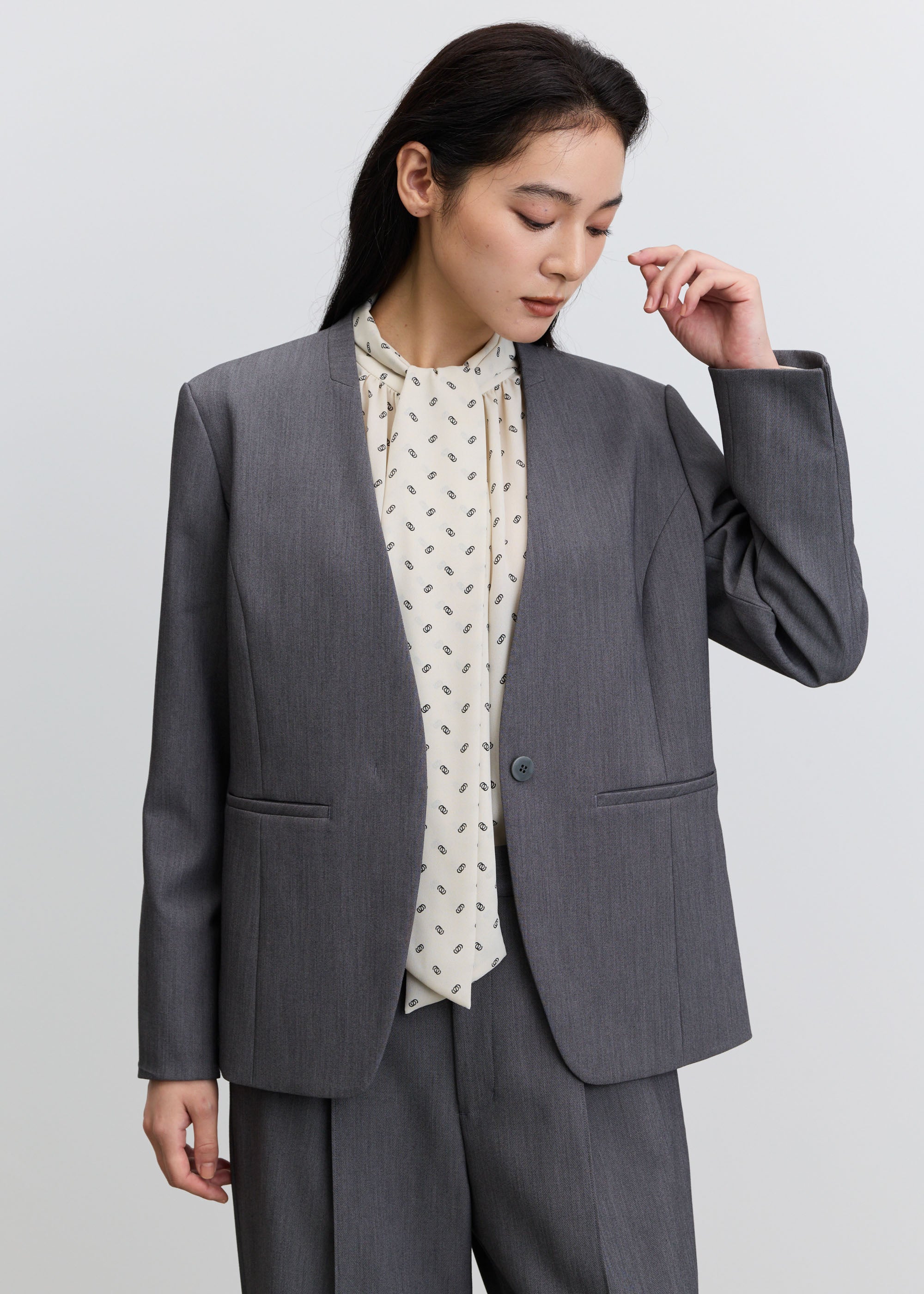 ウールライクノーカラージャケット- SOÉJU online store｜上質な大人の