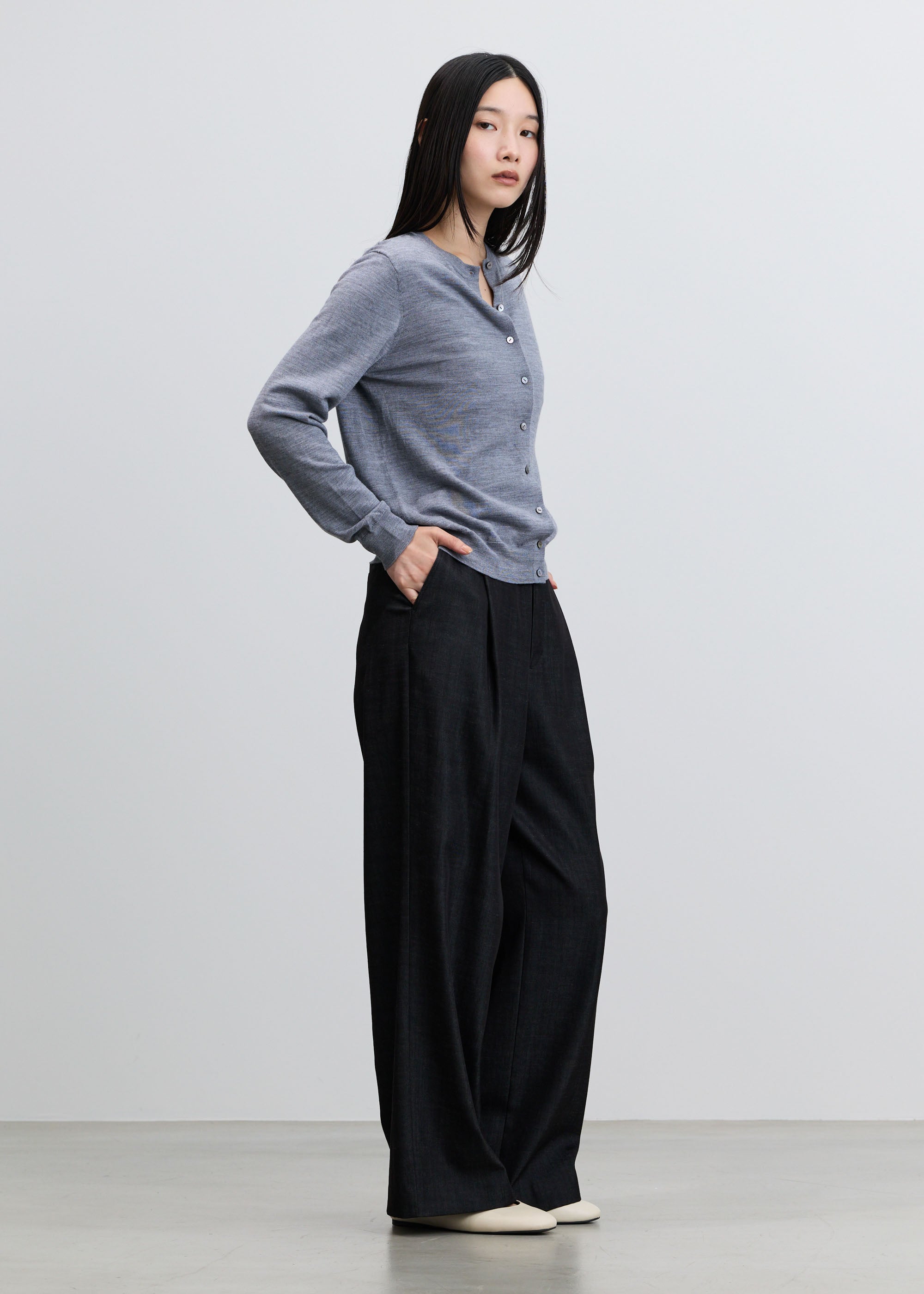 デニムライクタックワイドパンツ - SOÉJU online store｜上質な大人の