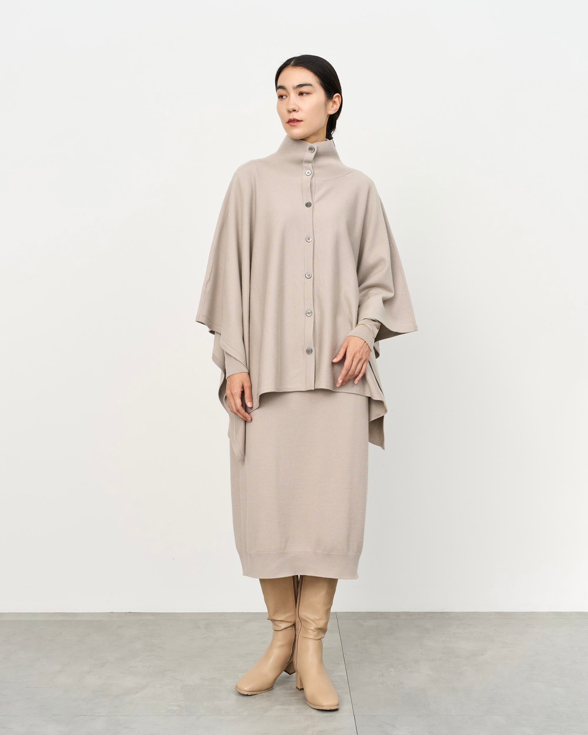 ウール混ニットワンピース