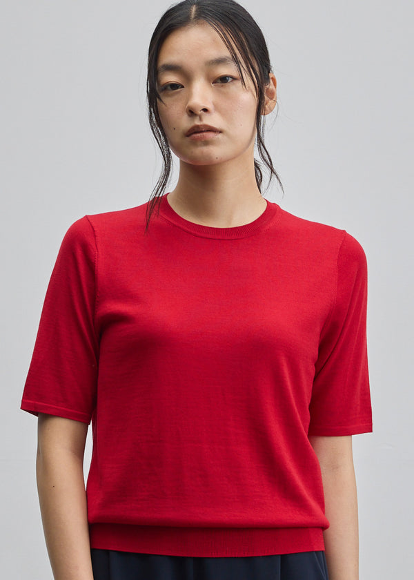 ウールハイゲージハーフスリーブプルオーバー - SOÉJU online store