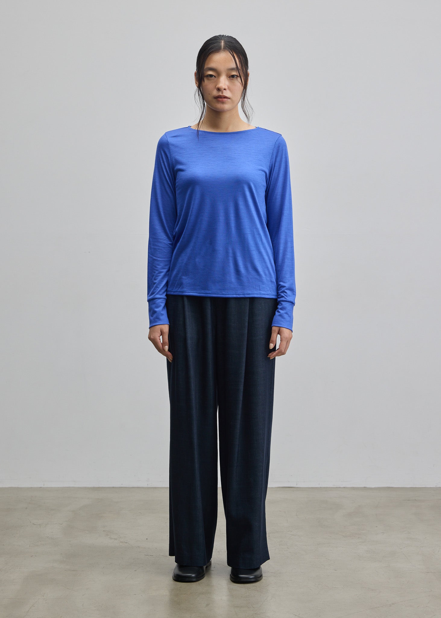 ■美品センソユニコ芽風異素材モードカットソー長袖チュール黒×ブルー38 2025年最新】SENSO UNICO レディース 長袖 Tシャツ・カットソー