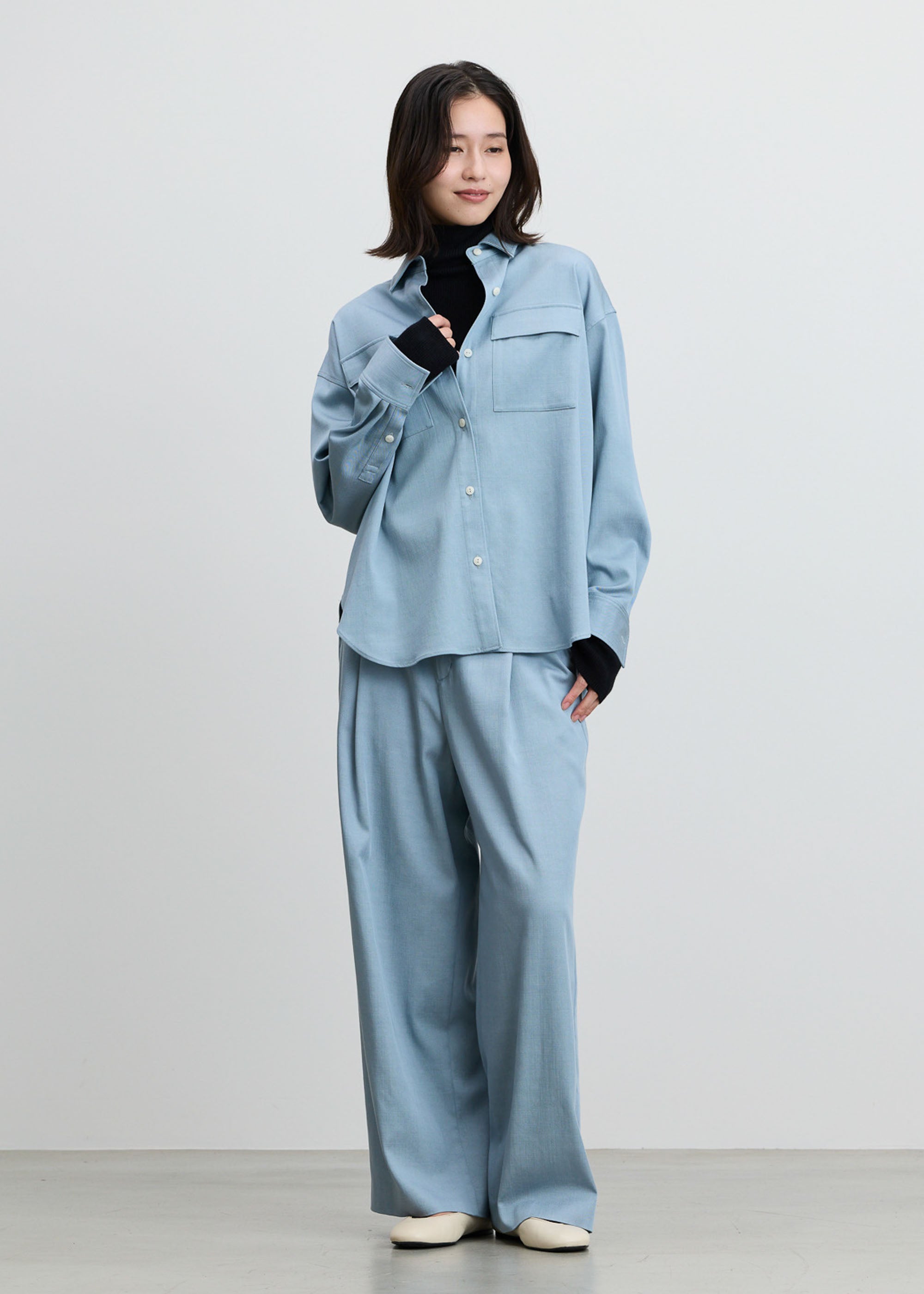 SOÉJU ソージュ デニムライクシャツ INDIGO M 長袖 デニムライクシャツ - SOÉJU online store｜上質な大人の女性のための