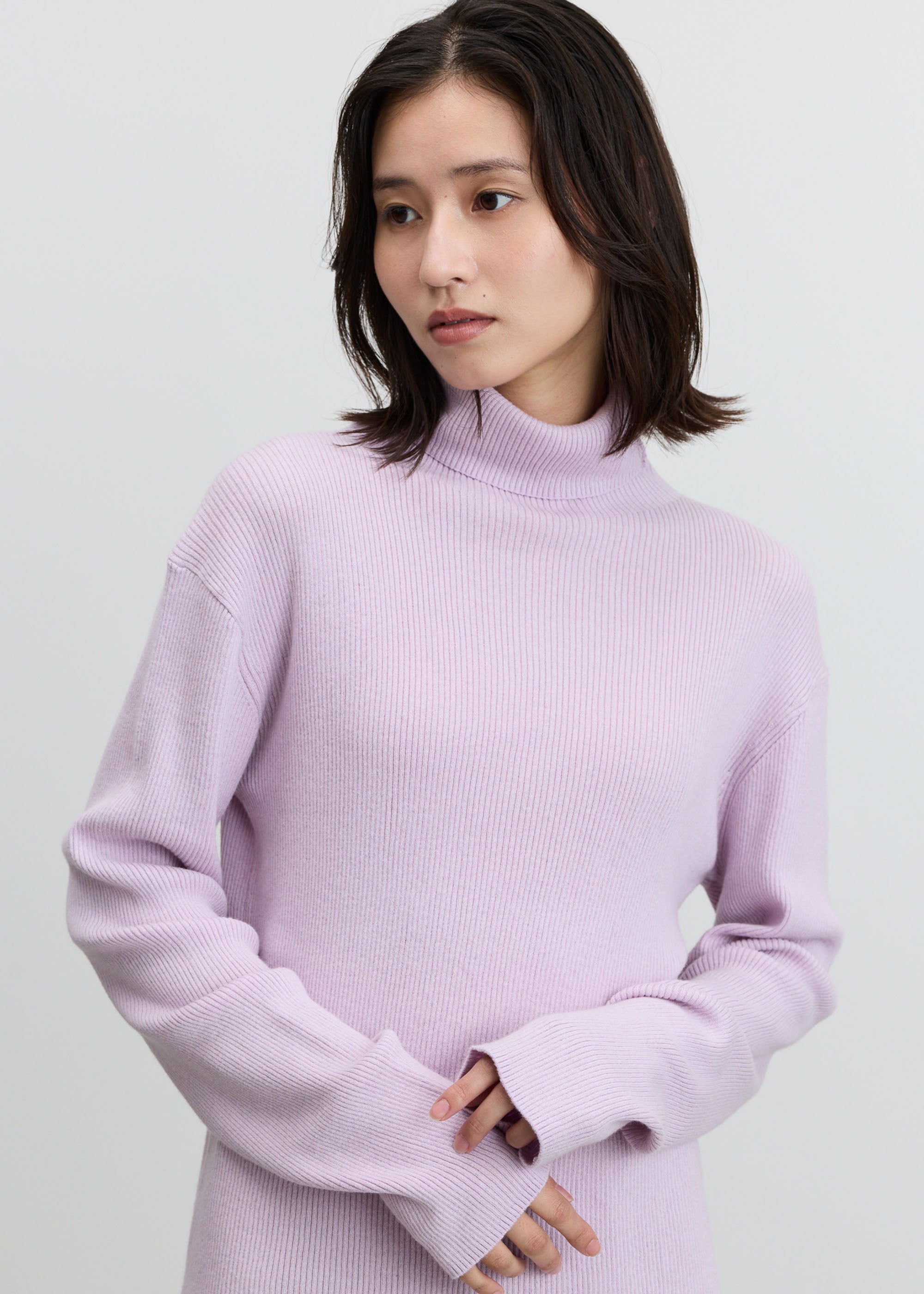 カシミヤ混リブニットタートル - SOÉJU online store｜上質な大人の