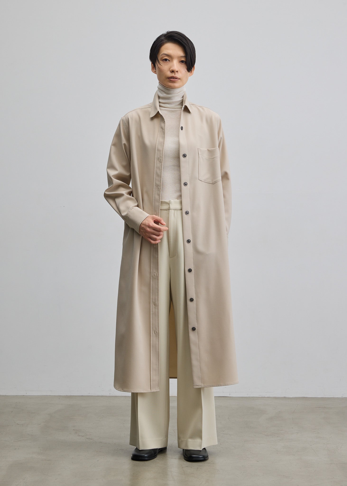 カシミヤ混タートルネックカットソー - SOÉJU online store