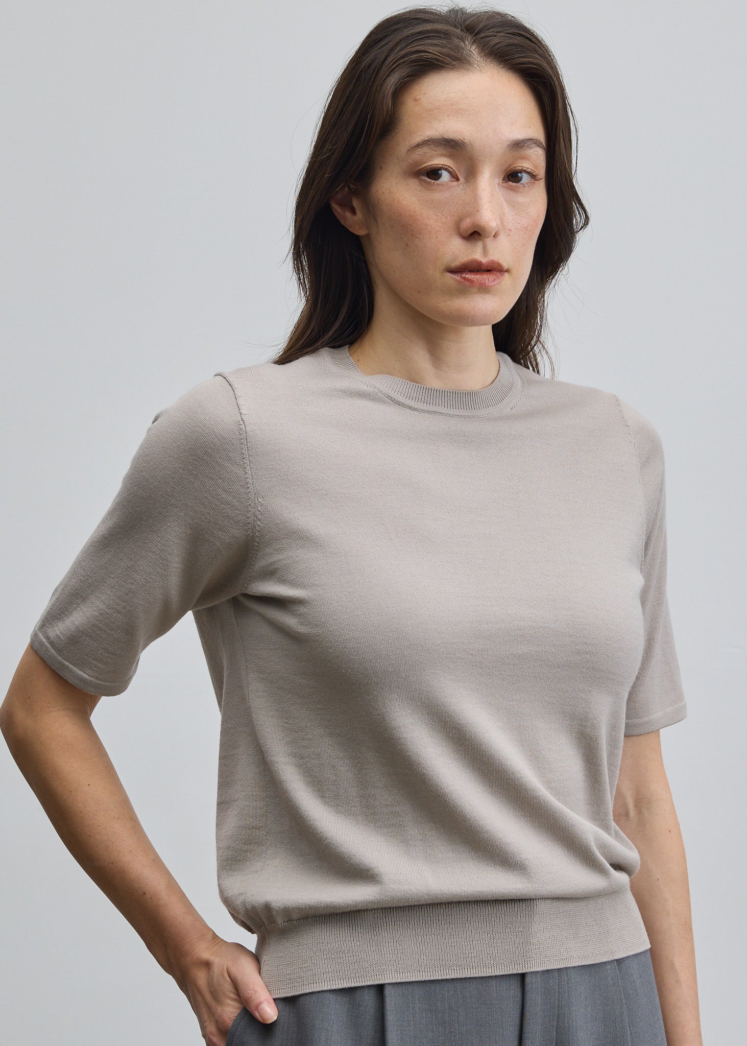 ウールハイゲージハーフスリーブプルオーバー - SOÉJU online store