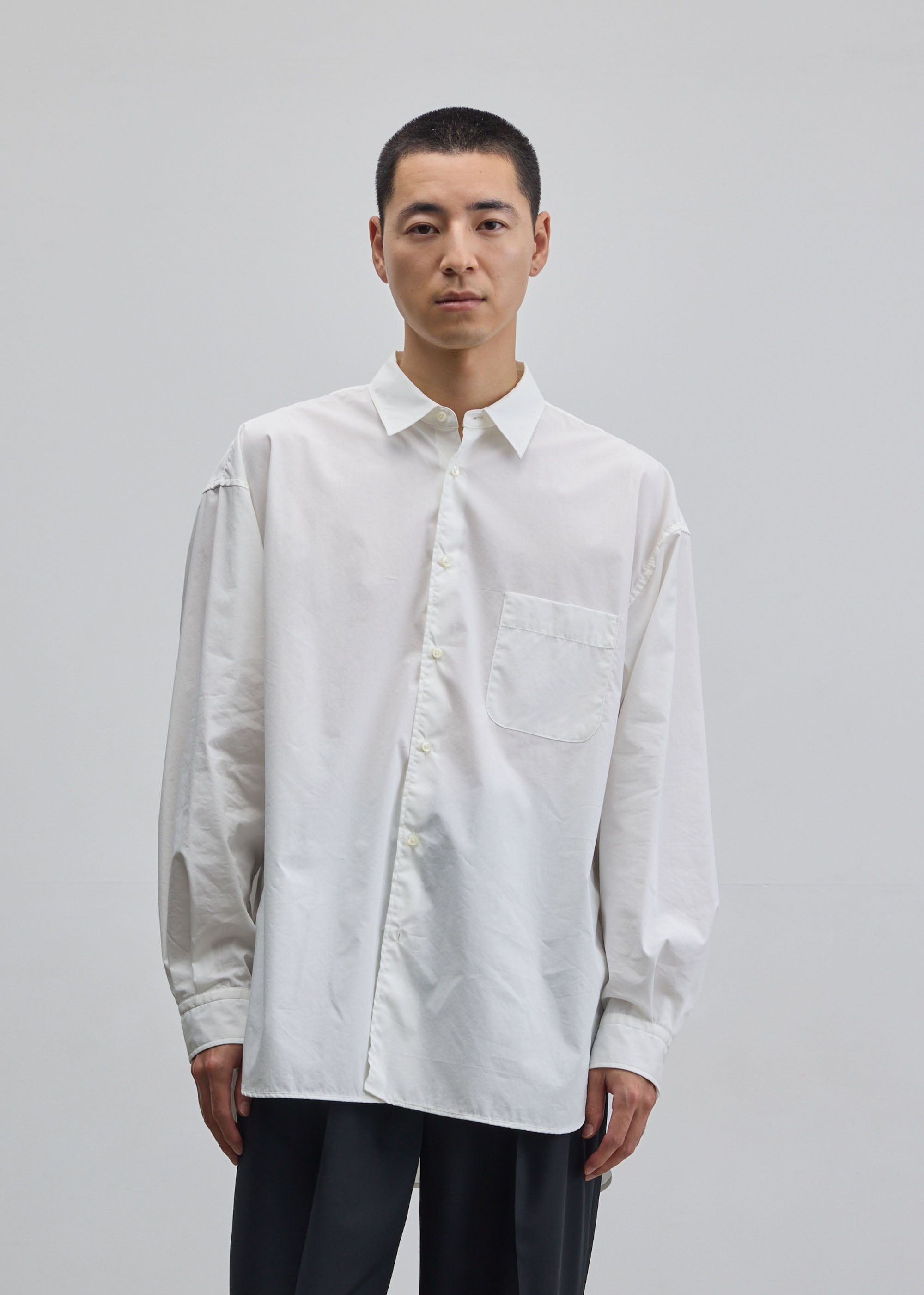 極美品 18AW◎Y's オーバーサイズ長袖シャツ コットン ホワイト L相当 極美品 18AW◎Y´s オーバーサイズ長袖シャツ コットン ホワイト