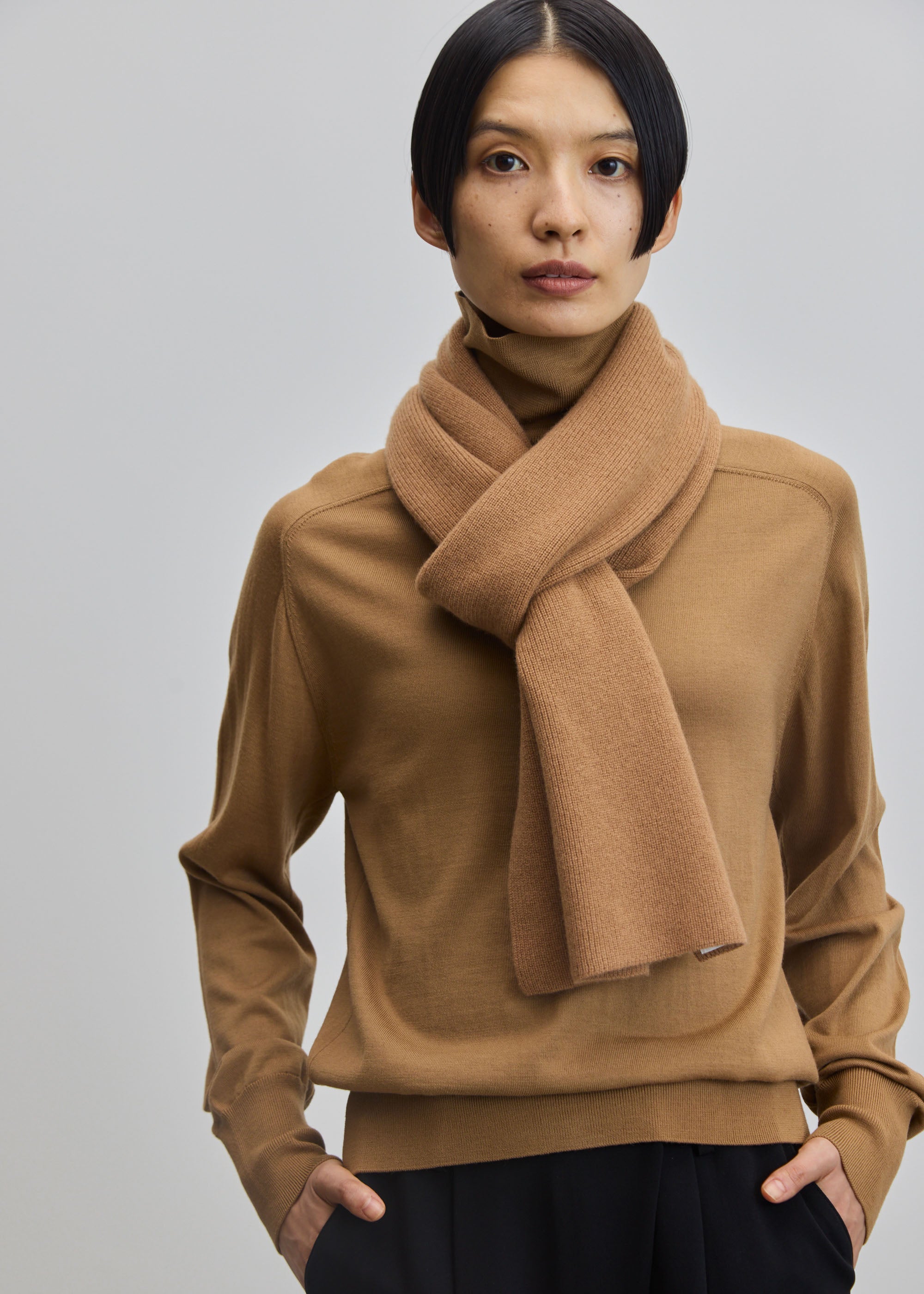 カシミヤ混ニットマフラー - SOÉJU online store｜上質な大人の