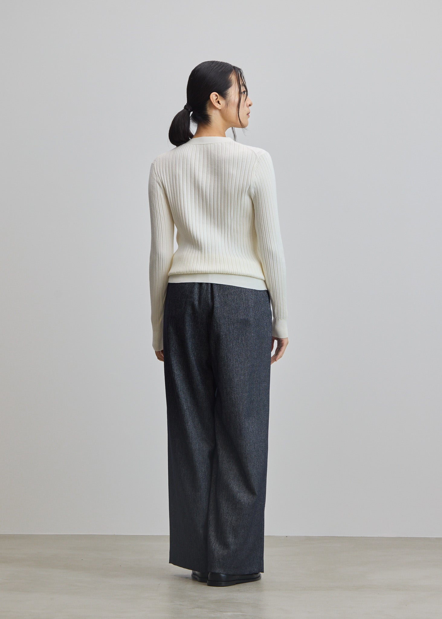 ソージュSOEJUネイビー Vネックカーディガン ワイドリブVネックカーディガン - SOÉJU online store｜上質な