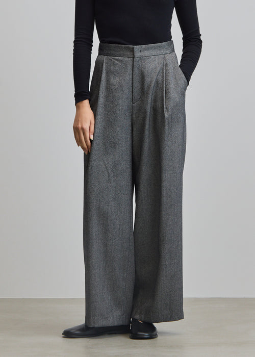 ヘリンボーンタックワイドパンツ