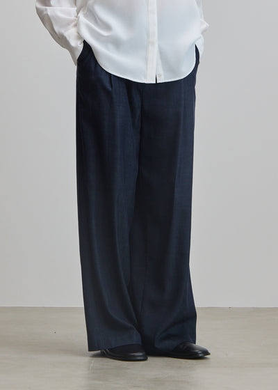 デニムライクタックワイドパンツ