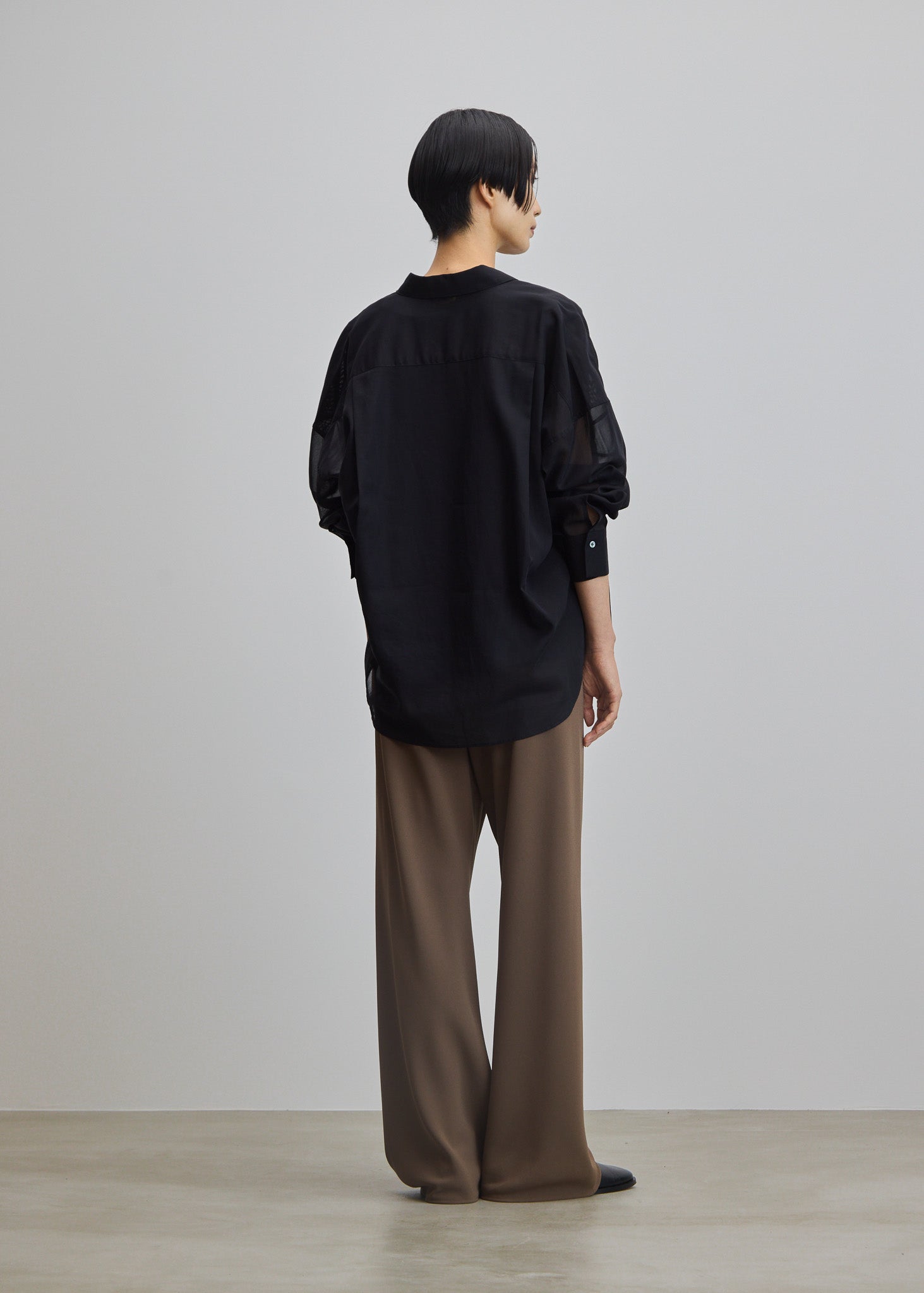 SOÉJU ソージュ オーガニックコットン シアーシャツ ダークネイビー 濃紺 オーガニックコットンシアーシャツ - SOÉJU online store｜上質