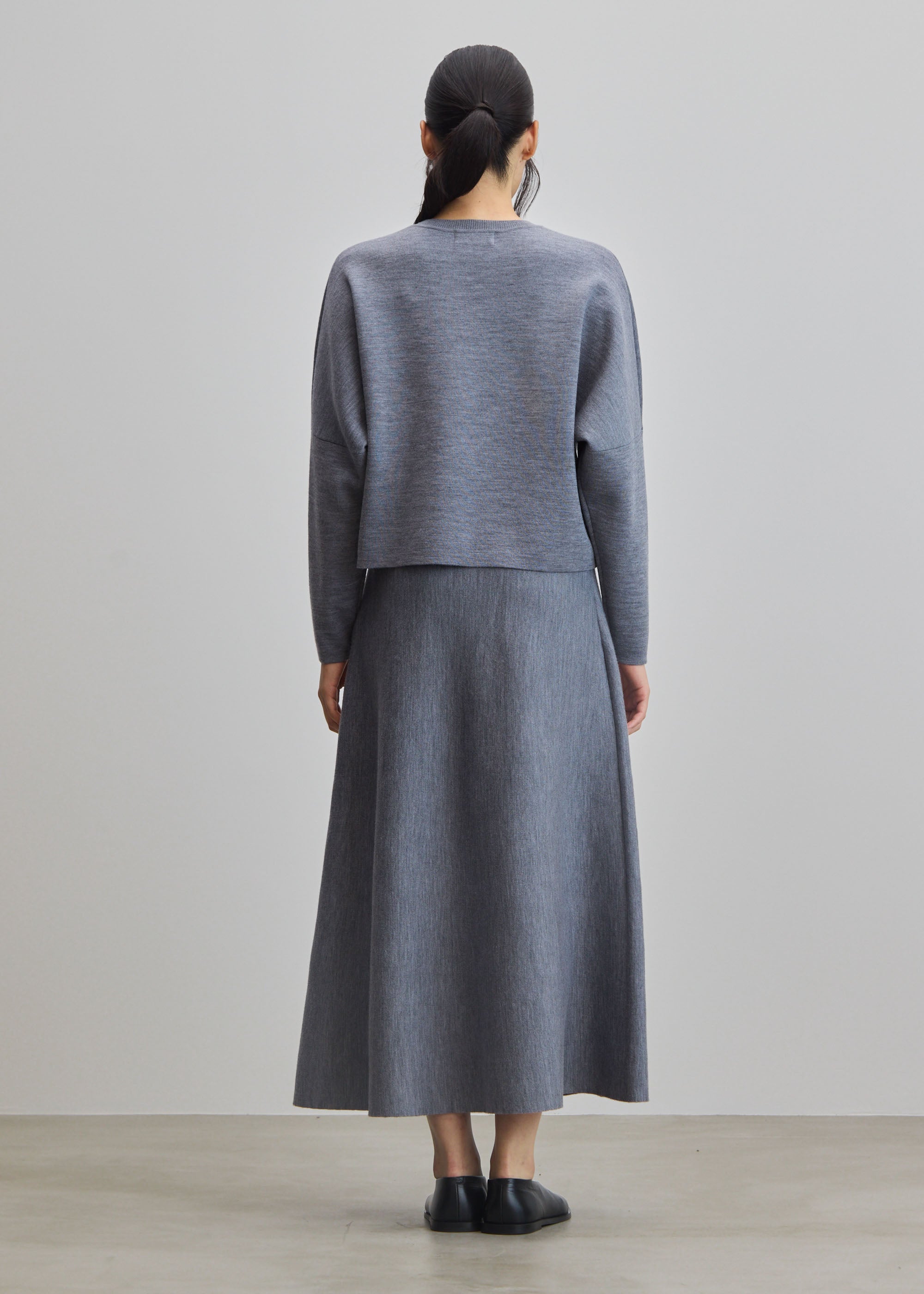 soeju ソージュ ウールライクロングフレアスカート S グレー pstory_woollike_flare_skirt_02