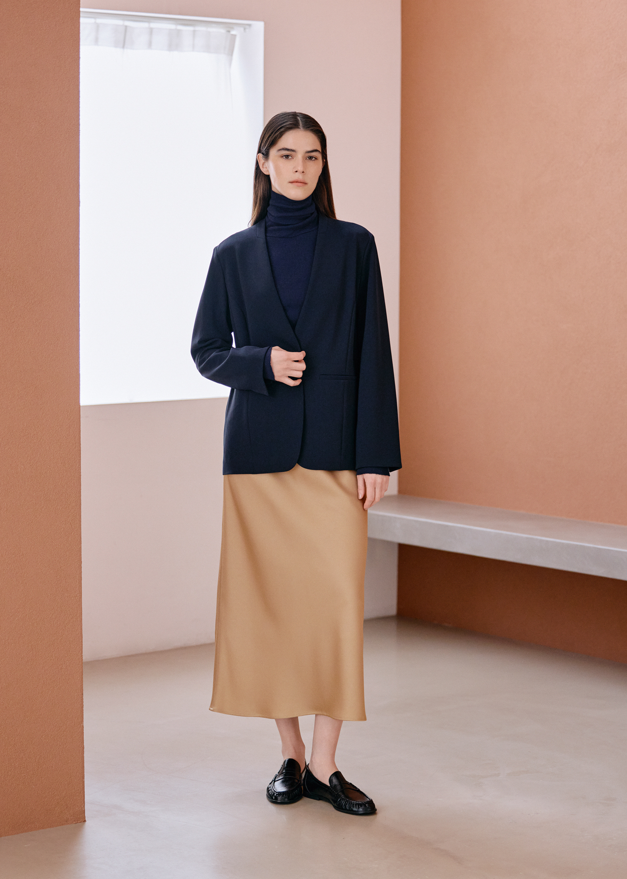 カシミヤ混タートルネックカットソー (3枚セット)